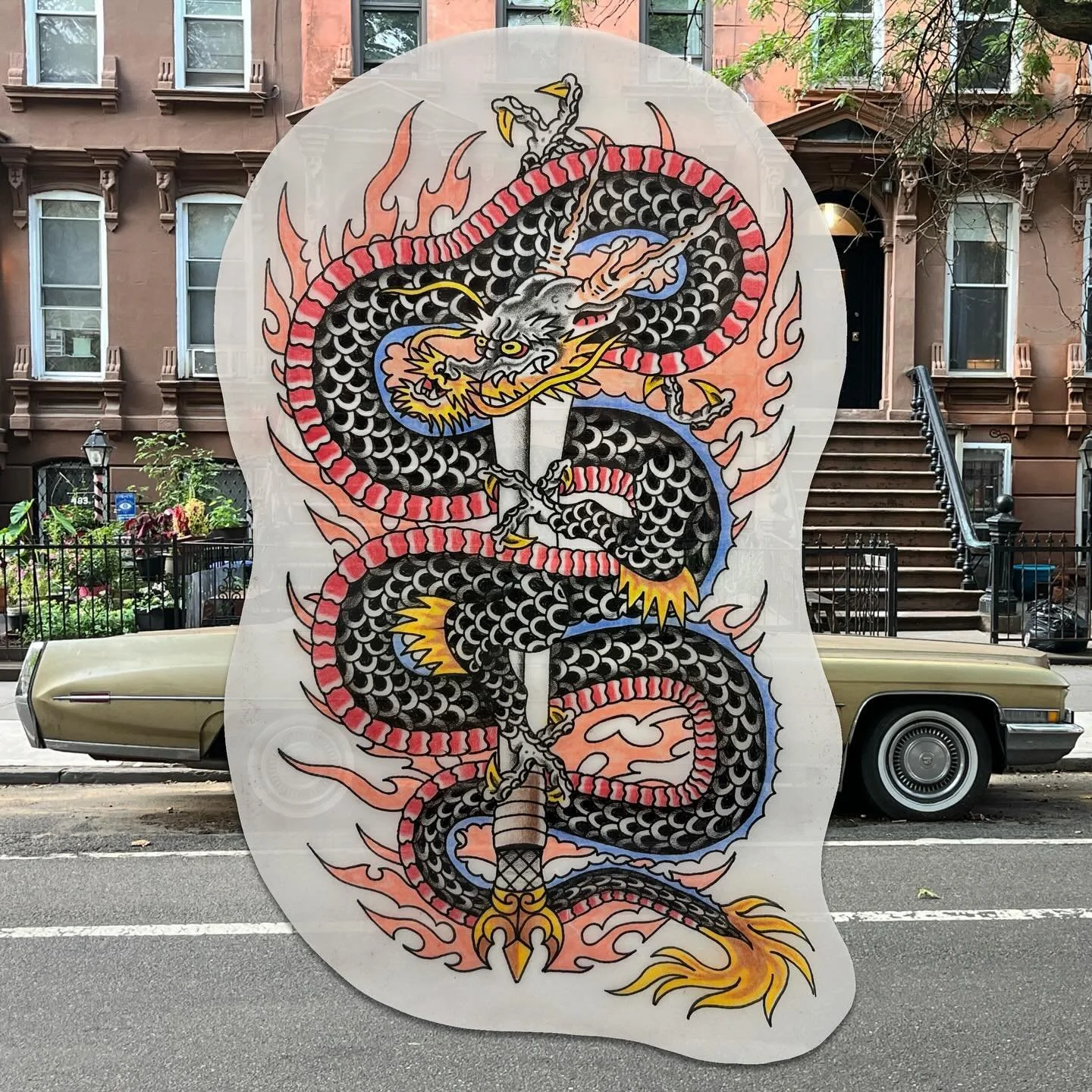 Available for your body! #dragontattoo #dragonflash #tattooflash #dragonartwork #traditionaldragon #oldschooldragon #nyctattoo #jerseytattoo