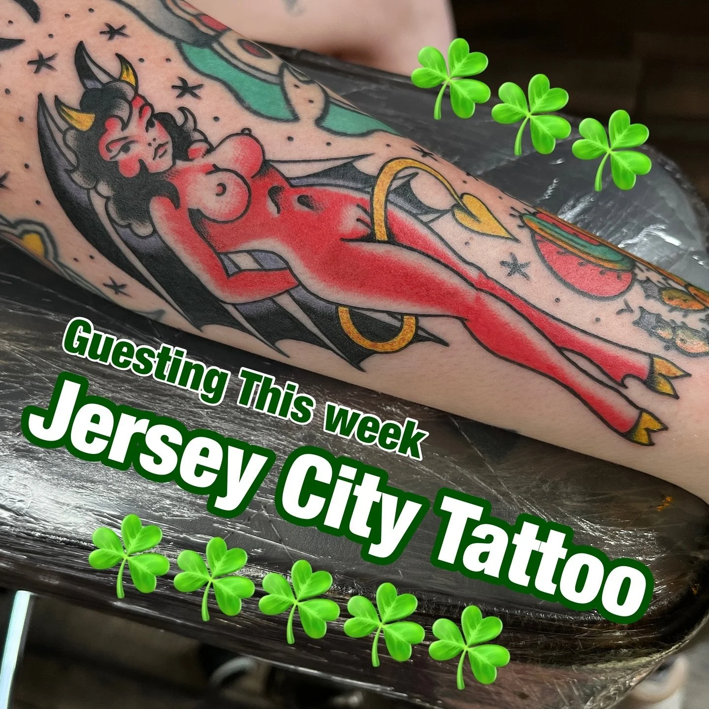 I will be at the beautiful Jersey City Tattoo this Wednesday to Sunday. Drop me a message if you would like to schedule an appointment. Hundreds of designs ready to go. I would love to take on your custom ideas also 💚 @jerseycitytattoo