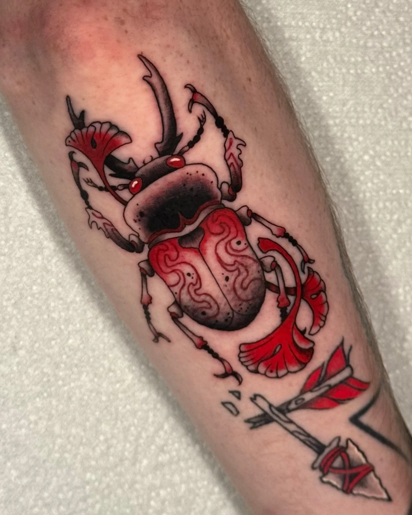 🍂ginko stag beetle🍂
.
.
Thank you so much to @belfastbarista_  for the trust ✨
.
.
.
#beetletattoo #beetle #tattoo #bugtattoo #insecttattoo #blackwork #tattooartist #tattoos #ink #tattooart #art #tattoodesign #blackworktattoo #tattooideas #flashtat
