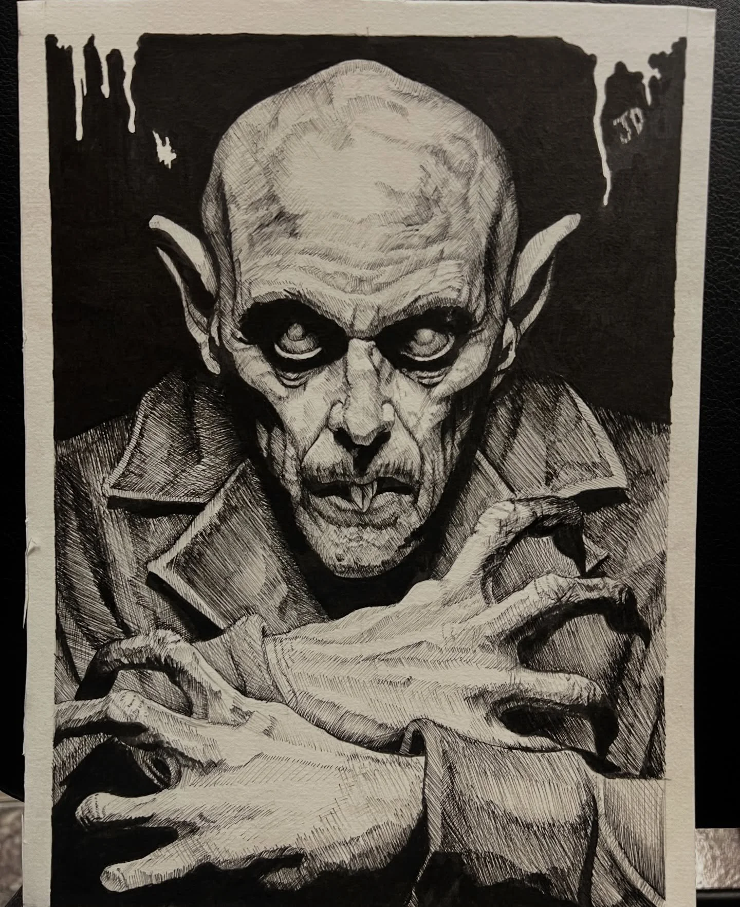 Drew this Nosferatu for the prince of darkness himself @jamiedonnellytattoos who&rsquo;s been tattooing me for years now. One of my favourites in the industry, appreciate you listening me to me yap today🤌🏻🤣 

Should I post more drawings again? 

A