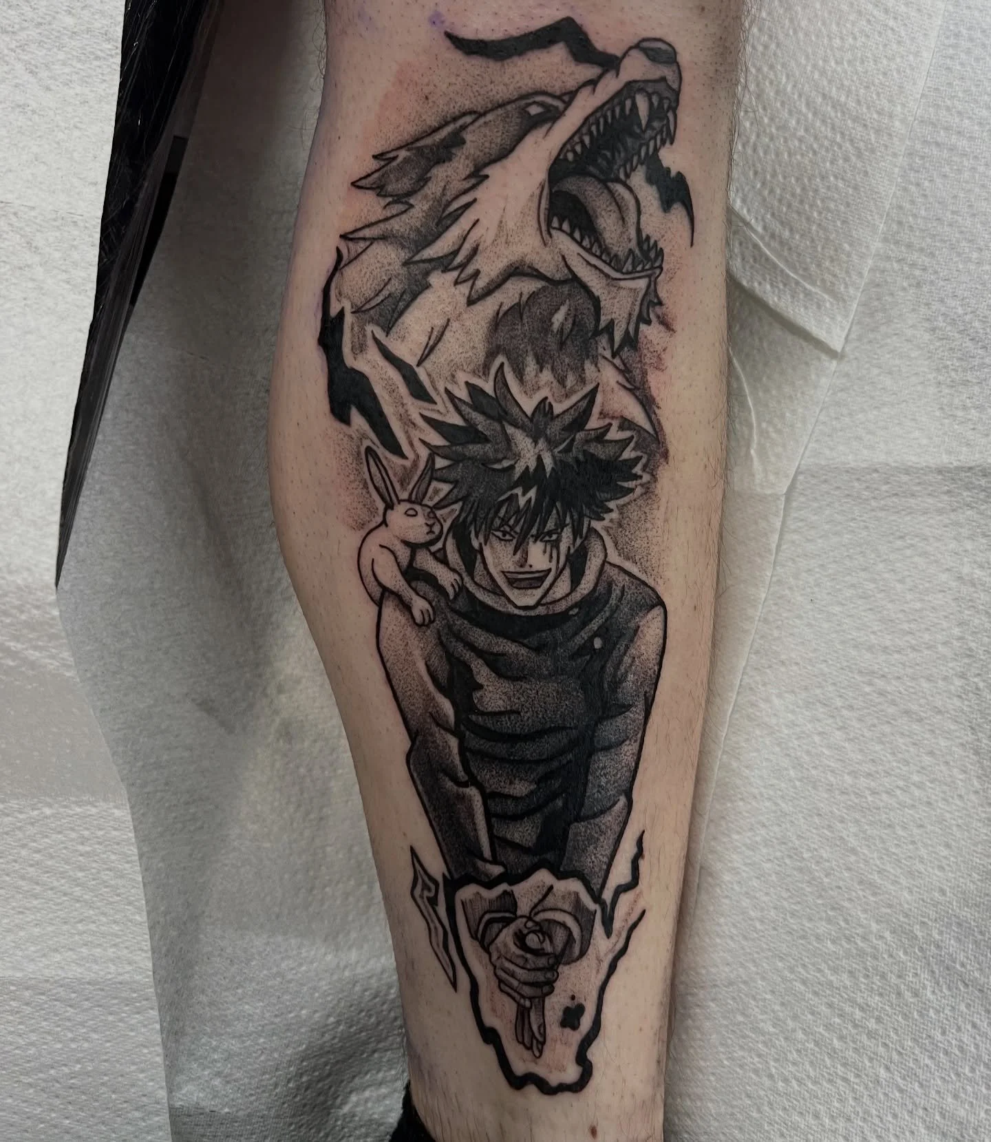 Got to do this cool Megumi tattoo for Cillian yesterday @feelgood.inktattoostudio !! Cork was awesome, cheers to the legends for looking after me so ❤️ 

#jjk #anime #animetattoo #tattooartist #belfast