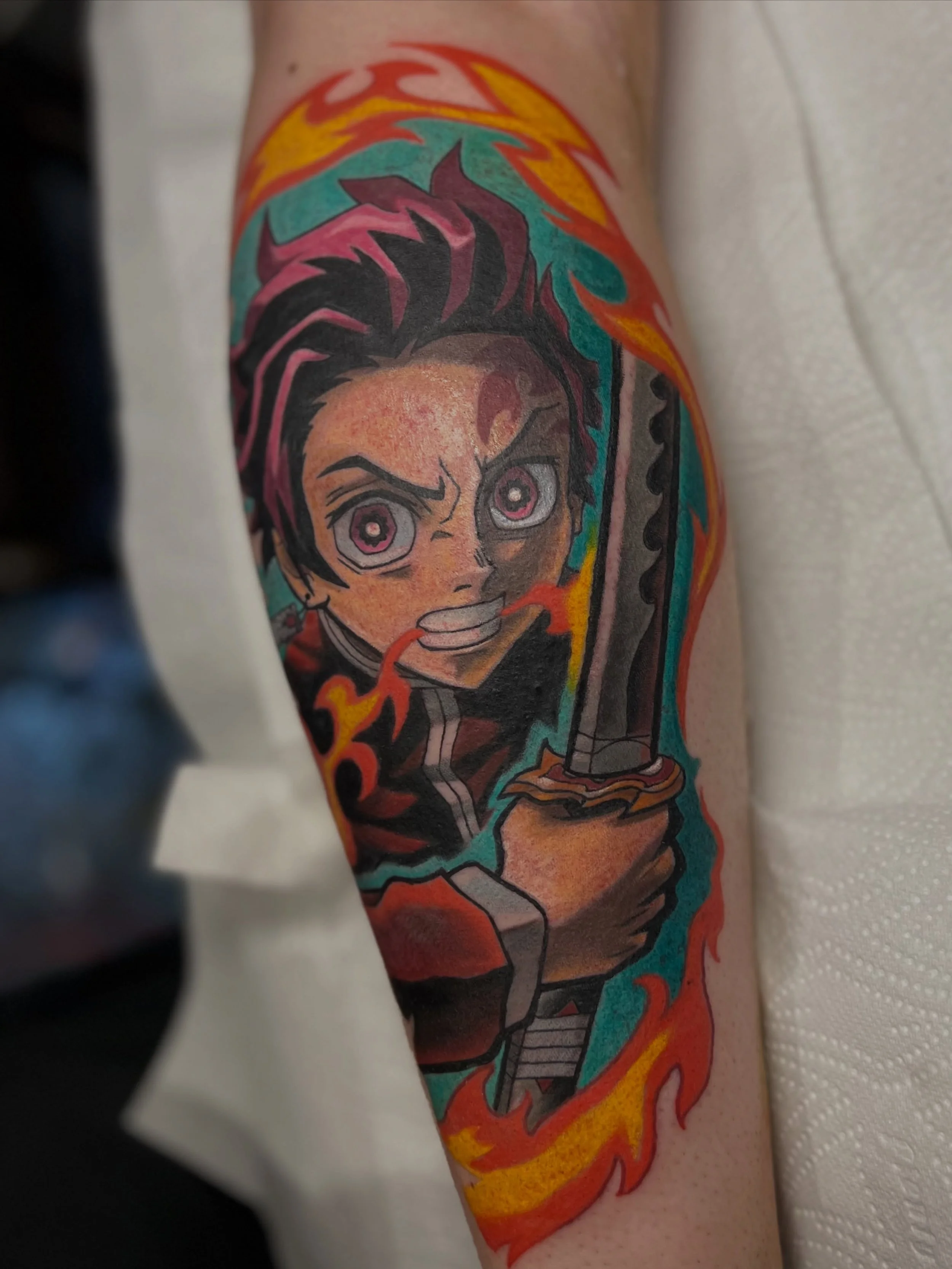 Got to do this Tanjiro on Saturday! What a walk in🔥 

Great time @belfasttattooconvention cheers to @jamesconway_tattoos @roy.keane_ and @donalcranny for an amazing weekend as always! Talent was insane, can&rsquo;t wait to get back on the machine an
