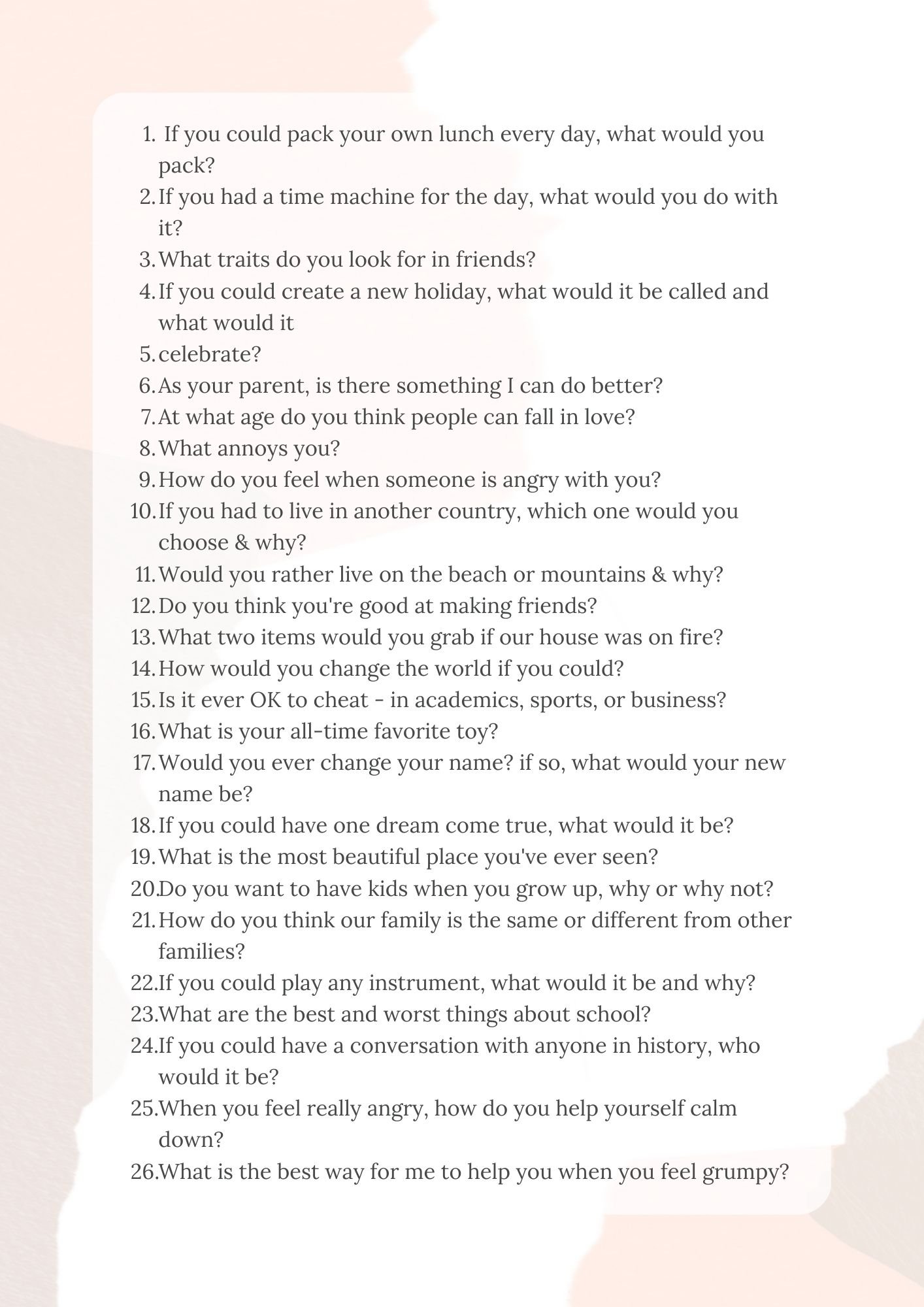 100 Questions to Ask Your Kids — Manda Carpenter