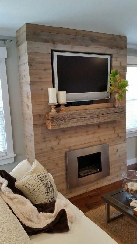 Reclaimed wood tv wall discount