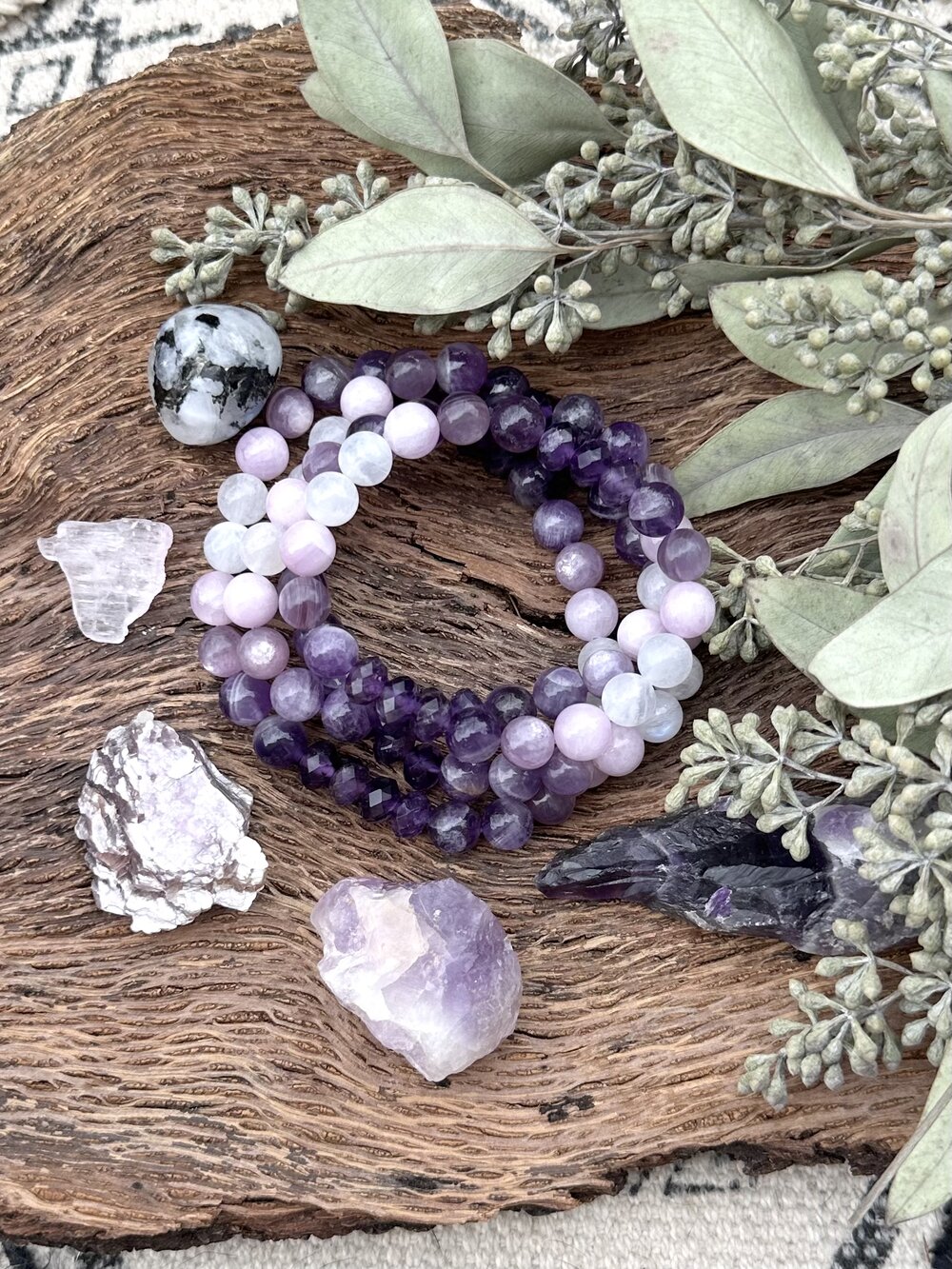 Never Lose Hope Jewelry Set With Amethyst Wrap Bracelet