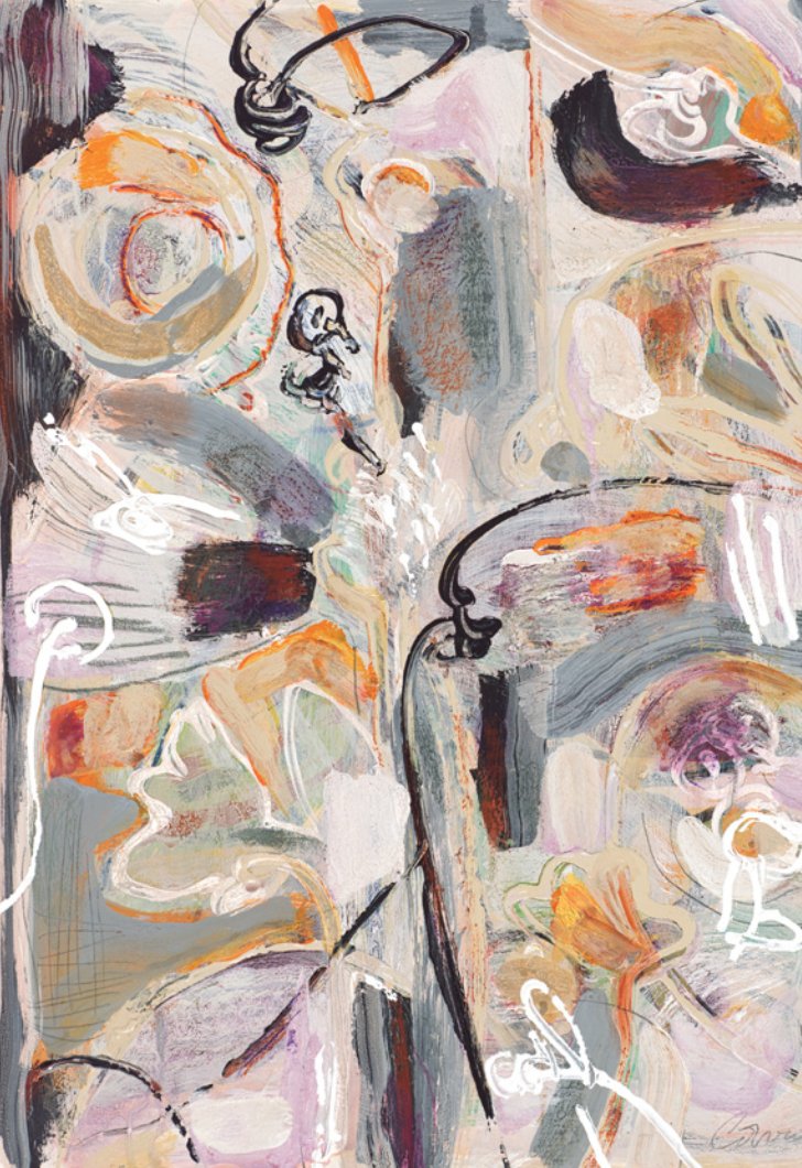 Sunflower Dance III, 22x30 mixed media on paper