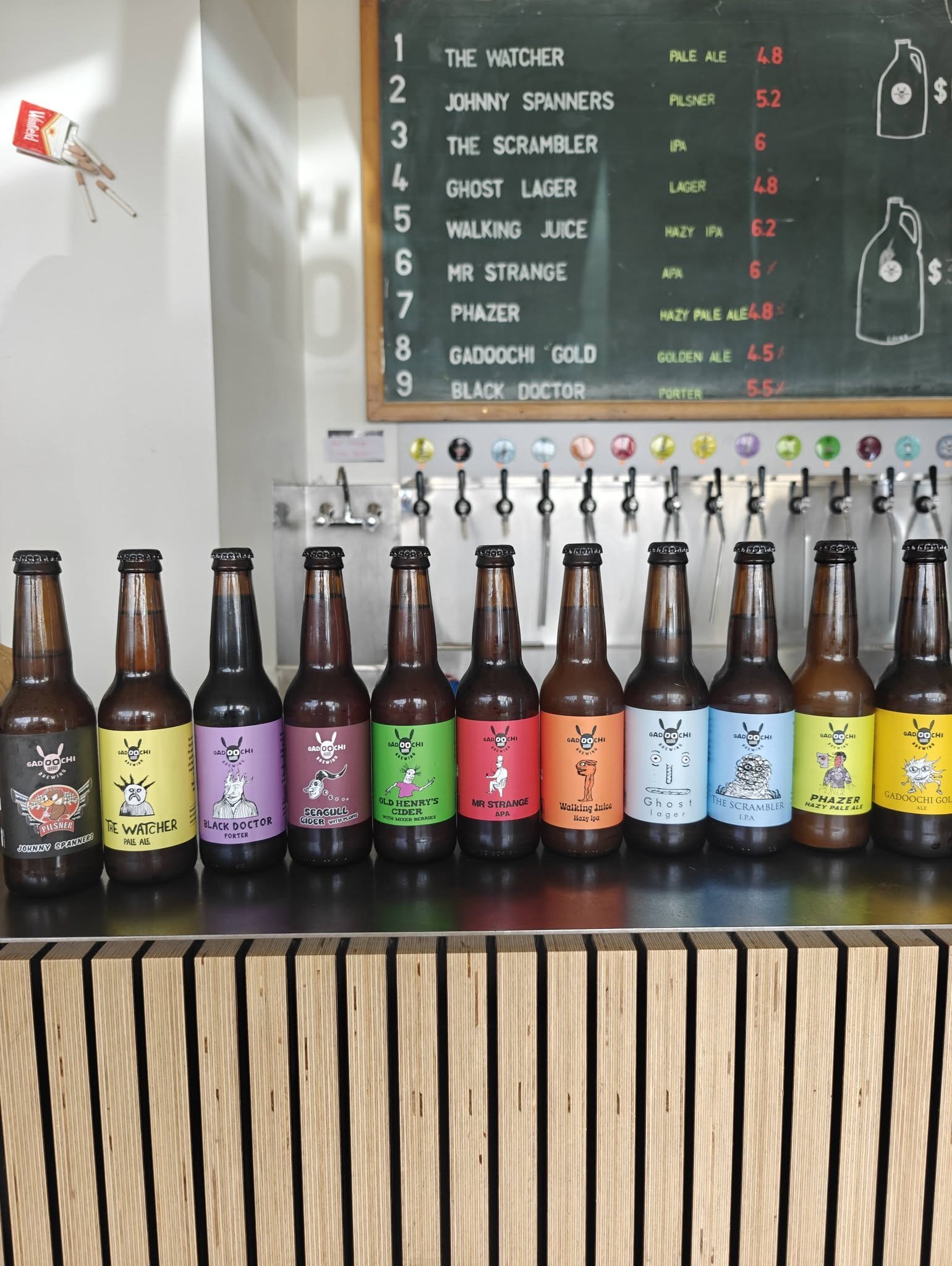 Flagon fill taps at Gadoochi Bottle Shop