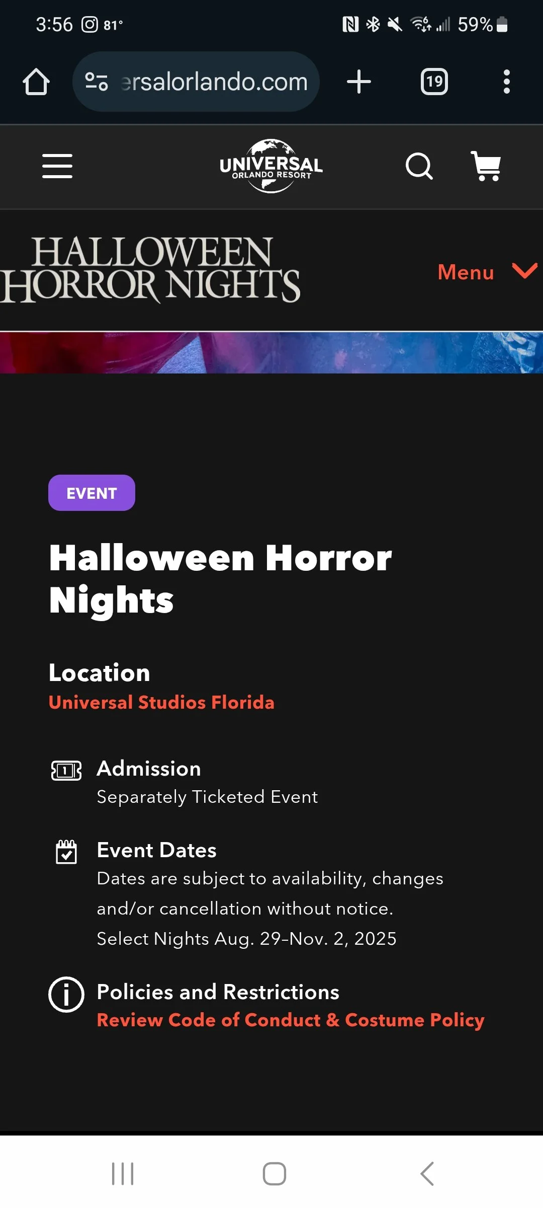 Halloween Horror Nights ORLANDO starts August 9th!