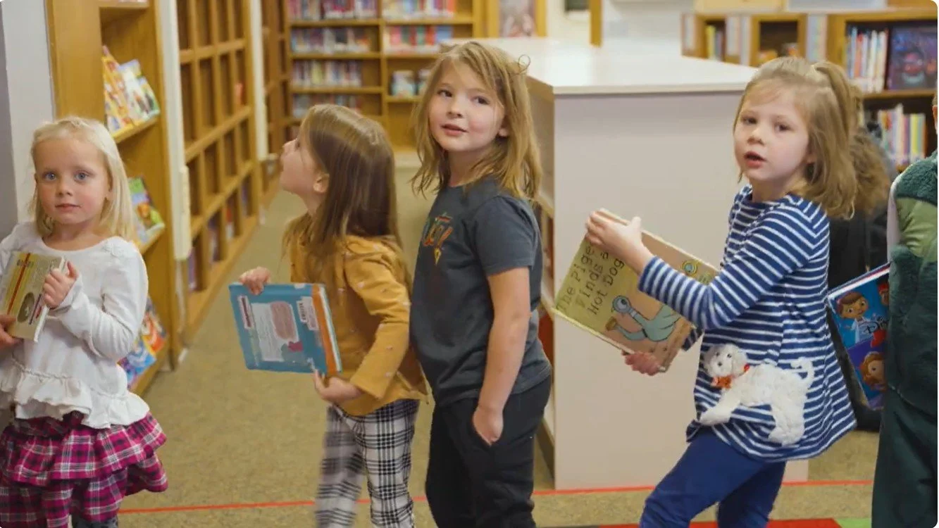 kids at the library
