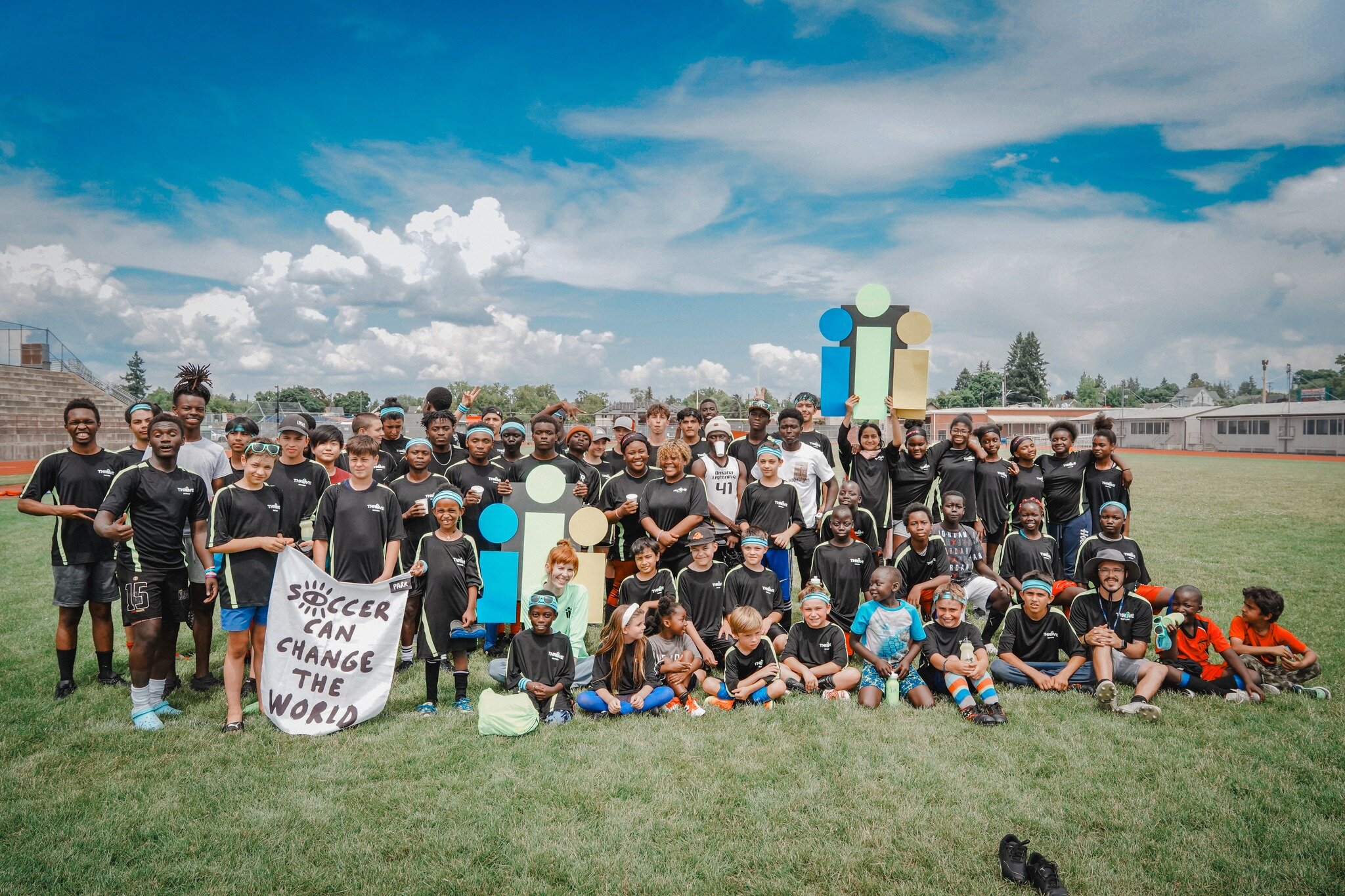 Thank you so much, donors, sponsors, and volunteers, for making our 2023 Soccer Camp a success!

Last week, Thrive Nation Youth hosted the fourth annual soccer camp, and over 100 immigrant/refugee youth from 13 countries participated in matches, embr