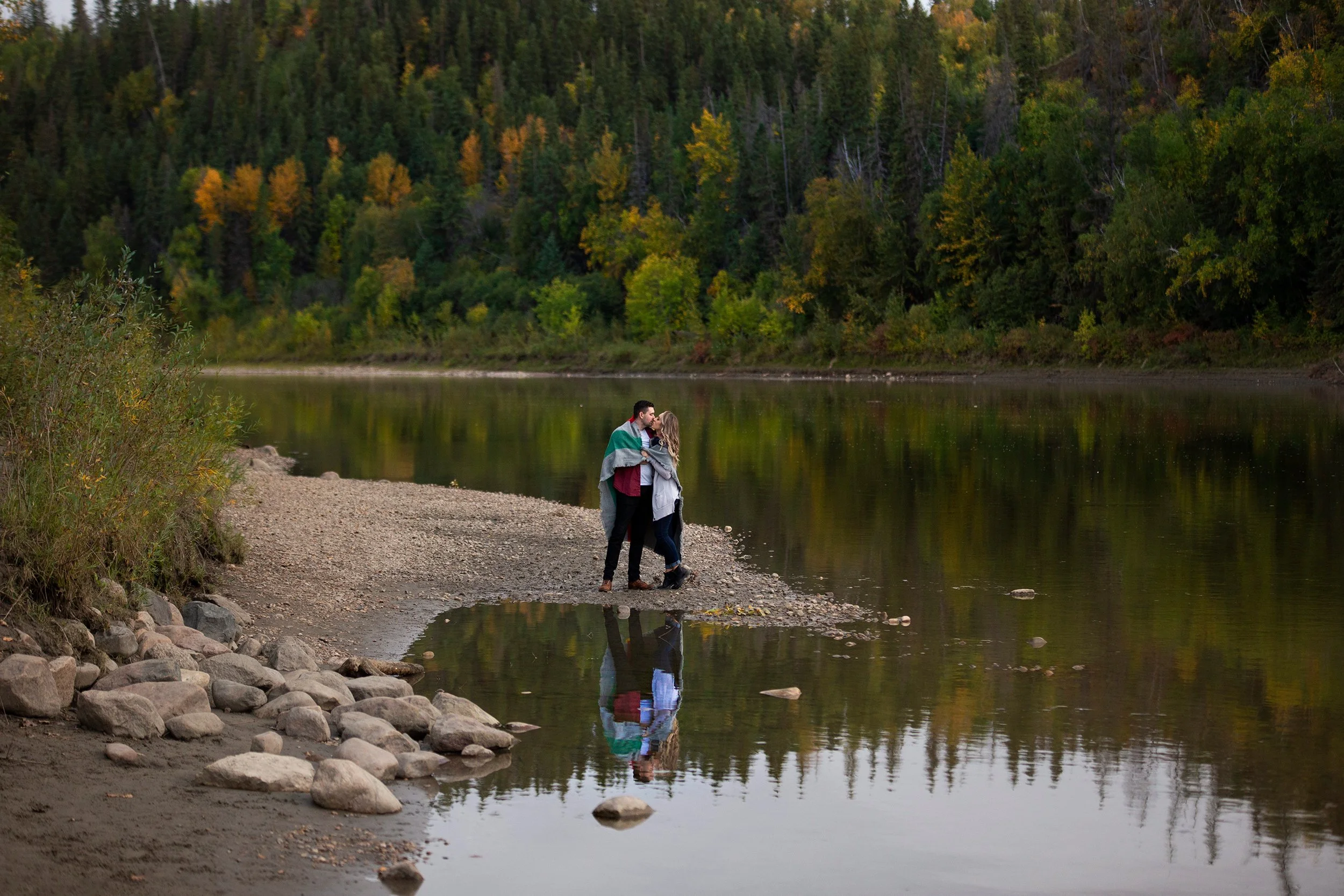 Fall Engagement Session in Edmonton River Valley