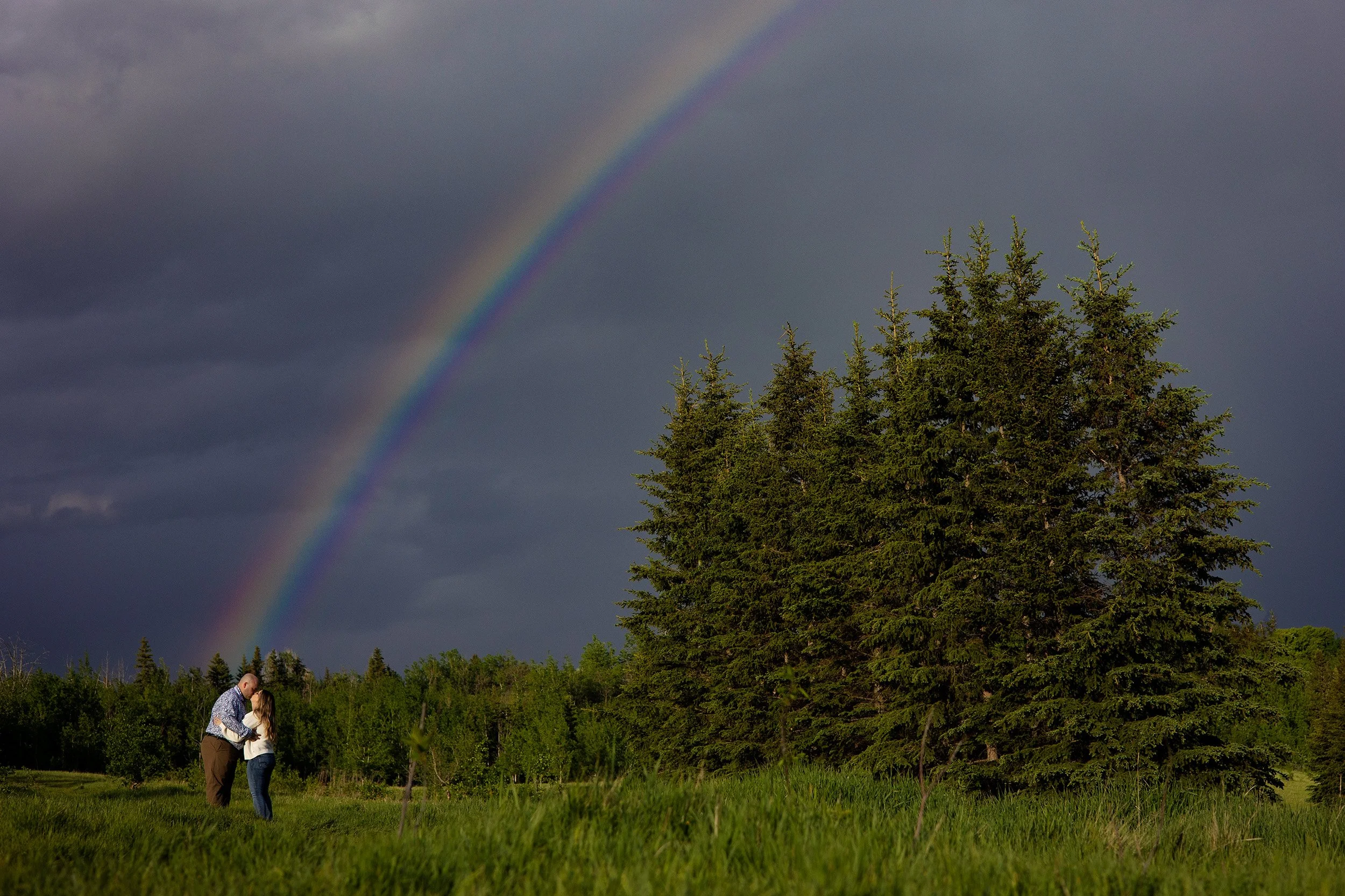 Rainy Day Engagement session with Rainbow