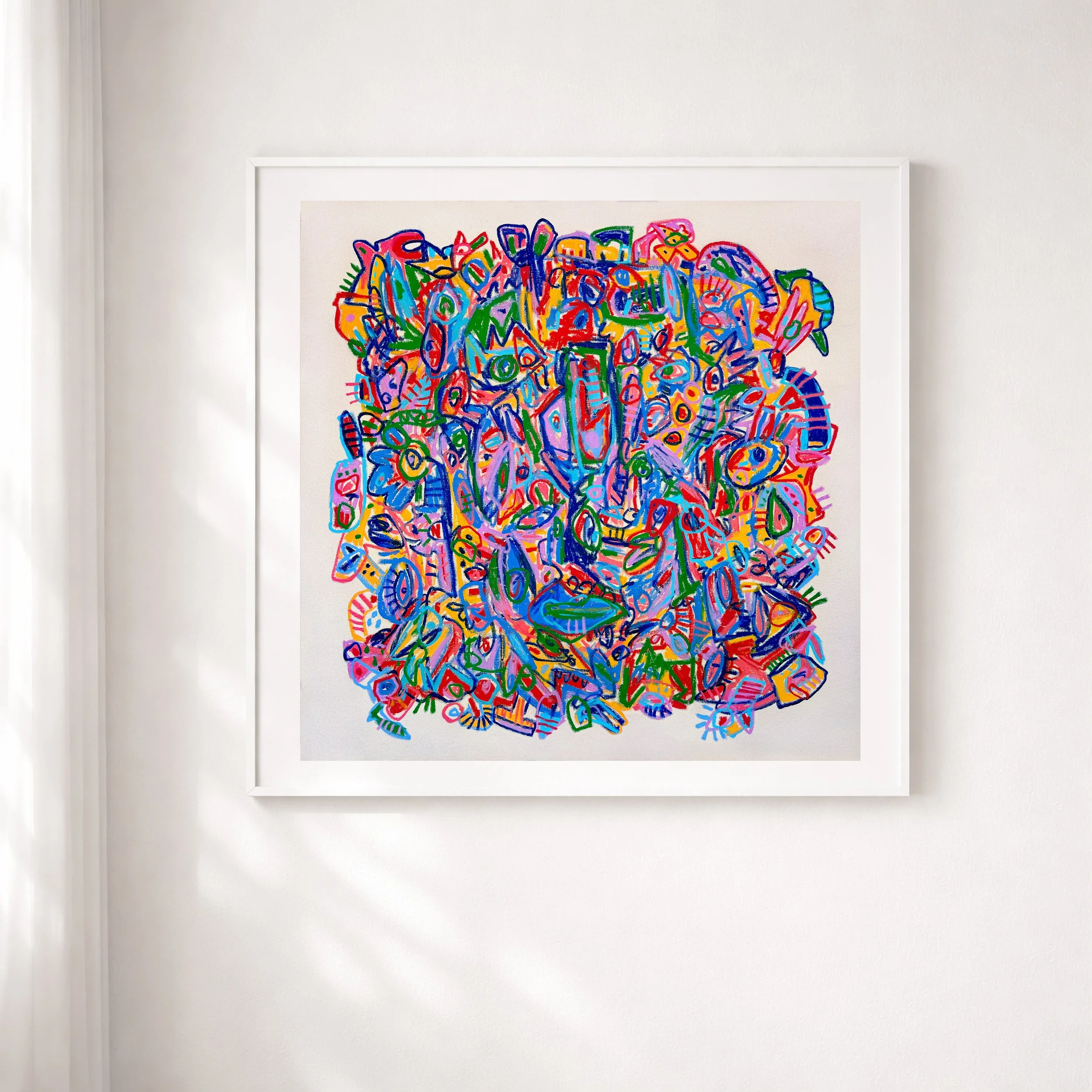 birthday candles melting into the checkered linoleum floor (sold)