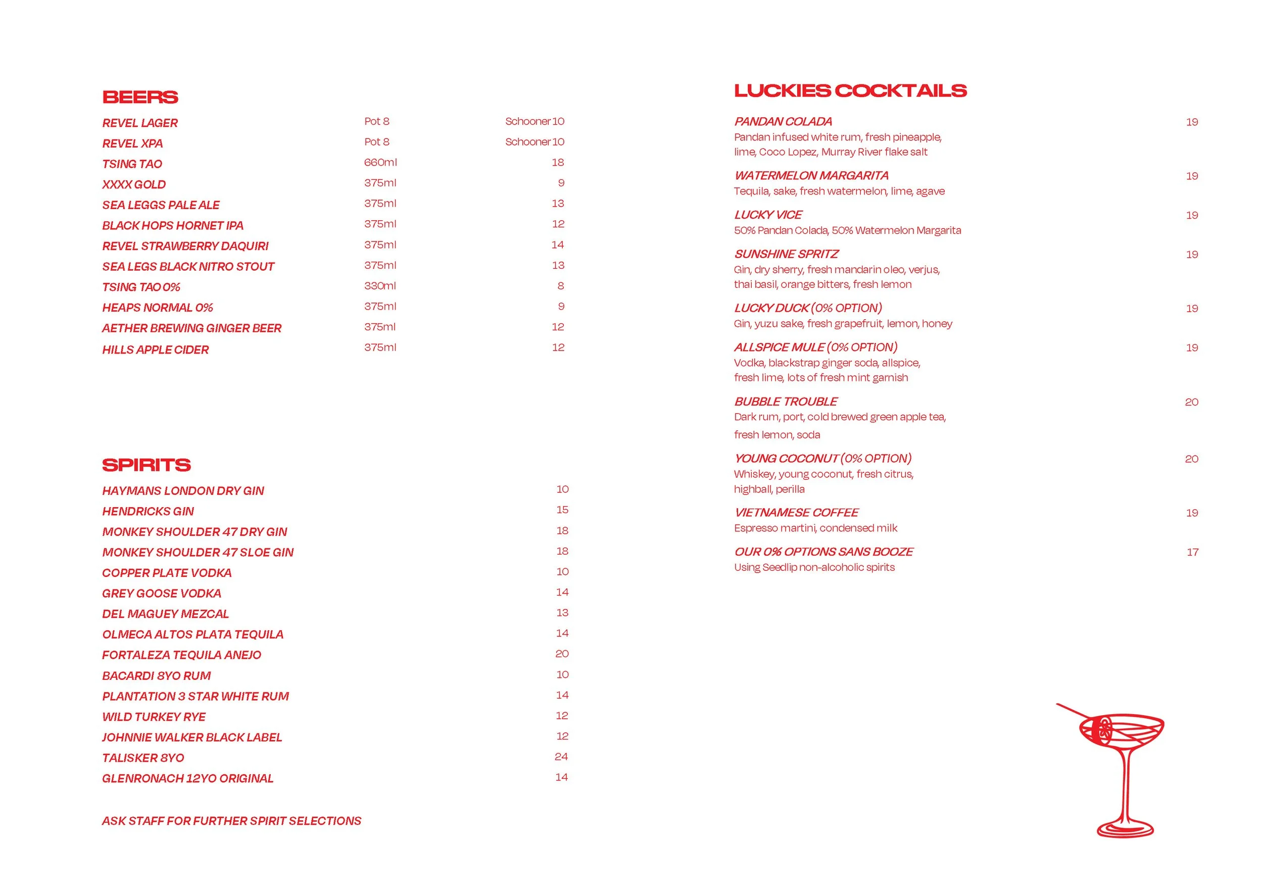Menu — Luckies Kitchen Pty Ltd