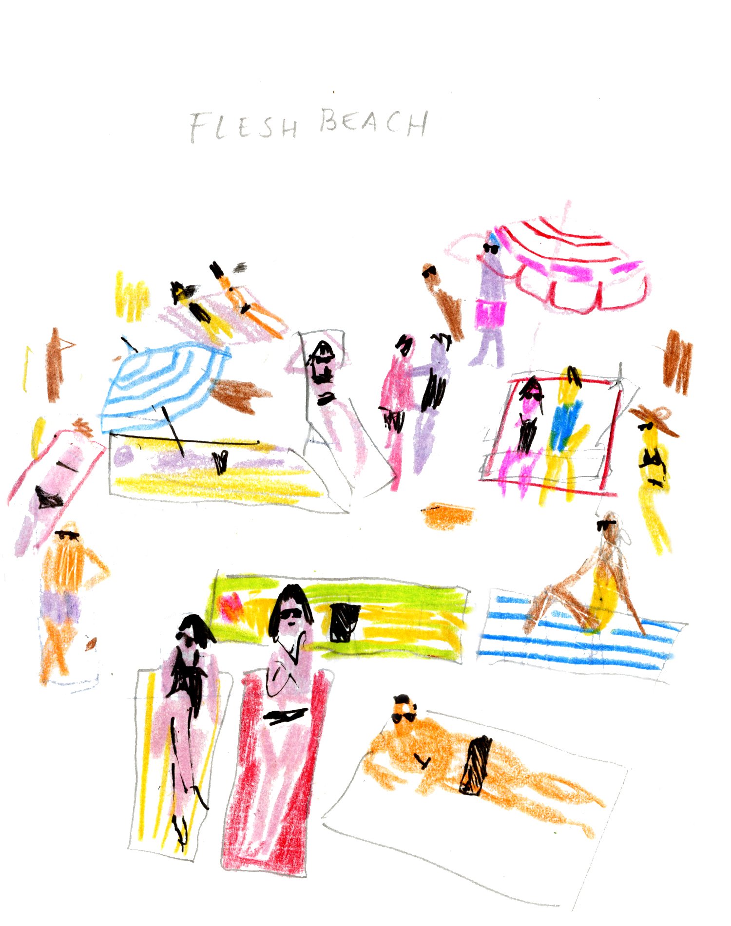Flesh Beach, 
color pencil
