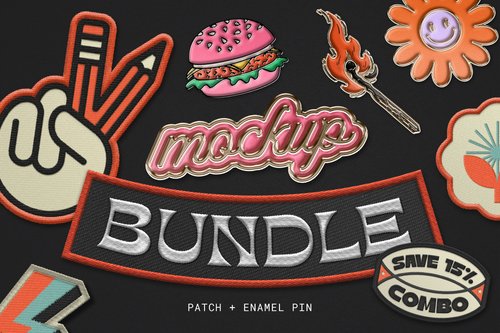 Custom Shape Embroidery Patch Mockup —  — Mockups, Fonts,  Graphics, Templates & more