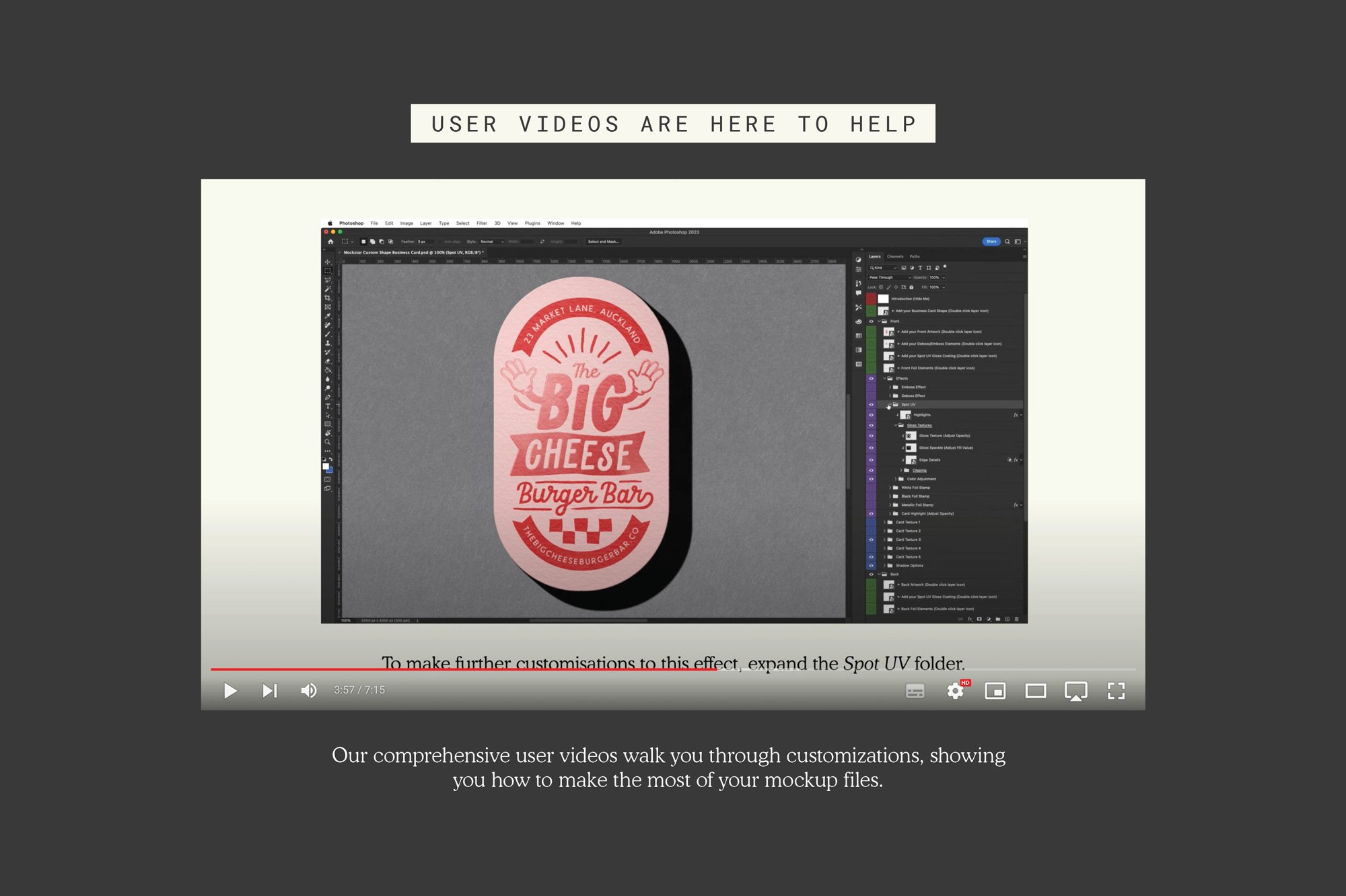 this mockup contains a user video