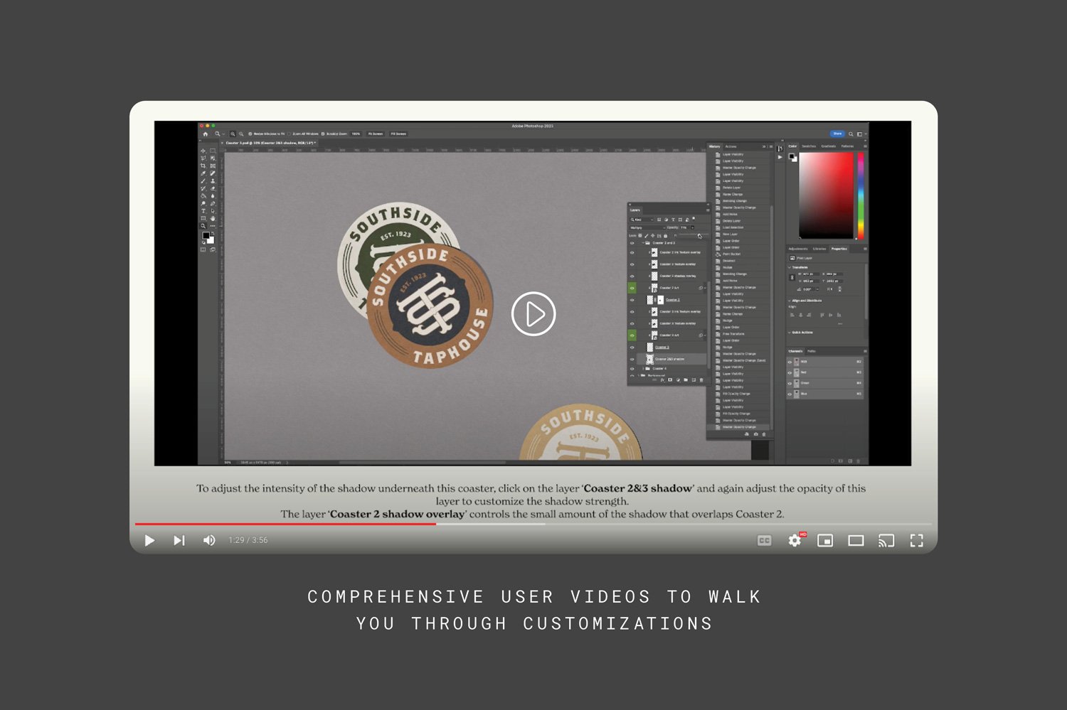 circle coaster mockup user video preview