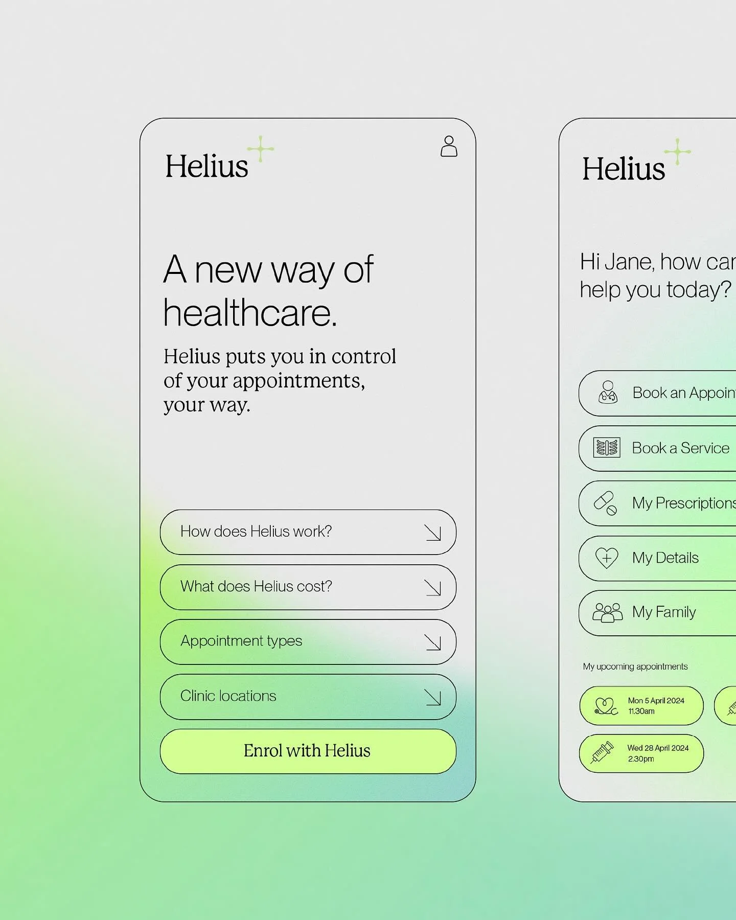 Blend Crafter Meets App Design
✳︎
We&rsquo;ve been experimenting here with our gradient + background builder &mdash; Blend Crafter &mdash; and creating this faux healthcare app brand to really show how versatile this product really is!
✳︎
With over 7
