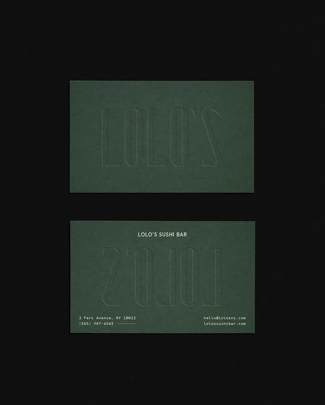Embossed business card mockup in use by Cold Tea Creative