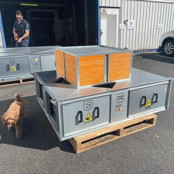 Our guard dog Millie fiercely on watch over the latest SmartBox temperature and humidity ventilators that have been completed.​​​​​​​​
​​​​​​​​
Good thing these boxes have been designed and tested for Australian conditions, and are ready to deal with