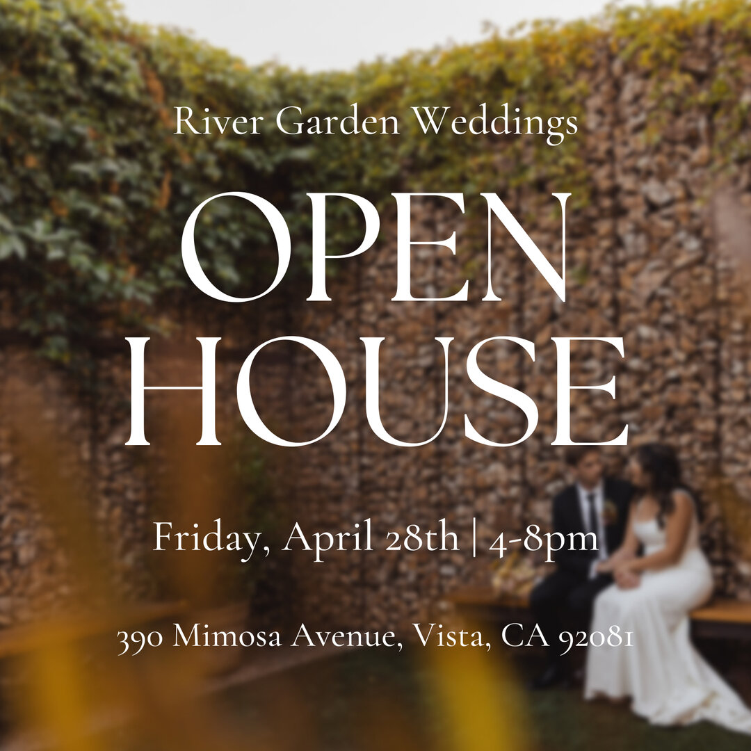 Are you currently planning your wedding or event? 🥂 Join us for an Open House at @rivergardenweddings next Friday, April 28th from 4-8pm! 🤍​​​​​​​​​
Tour all the venue spaces, meet our team, and learn about all River Garden has to offer! 

Make sur