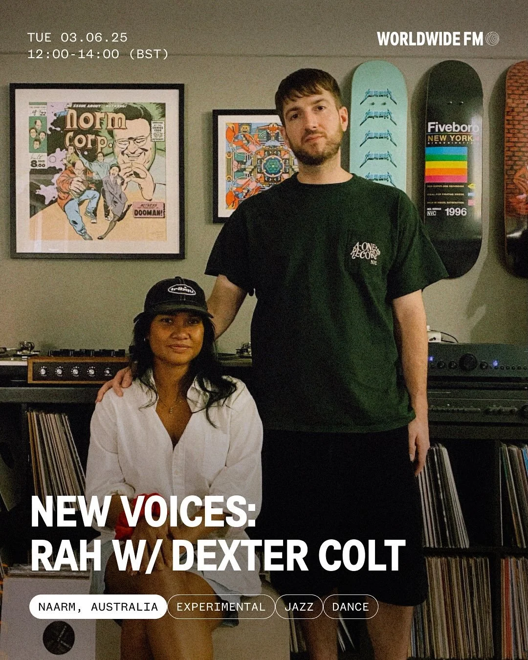 Excited for my New Voices six month residency on @worldwide.fm where I&rsquo;ll be spotlighting new artists and releases.

My first guest is long time friend / collaborator @dextercolt_ of @darkerthanwax and @super3njoy - we chat about his new EP Att