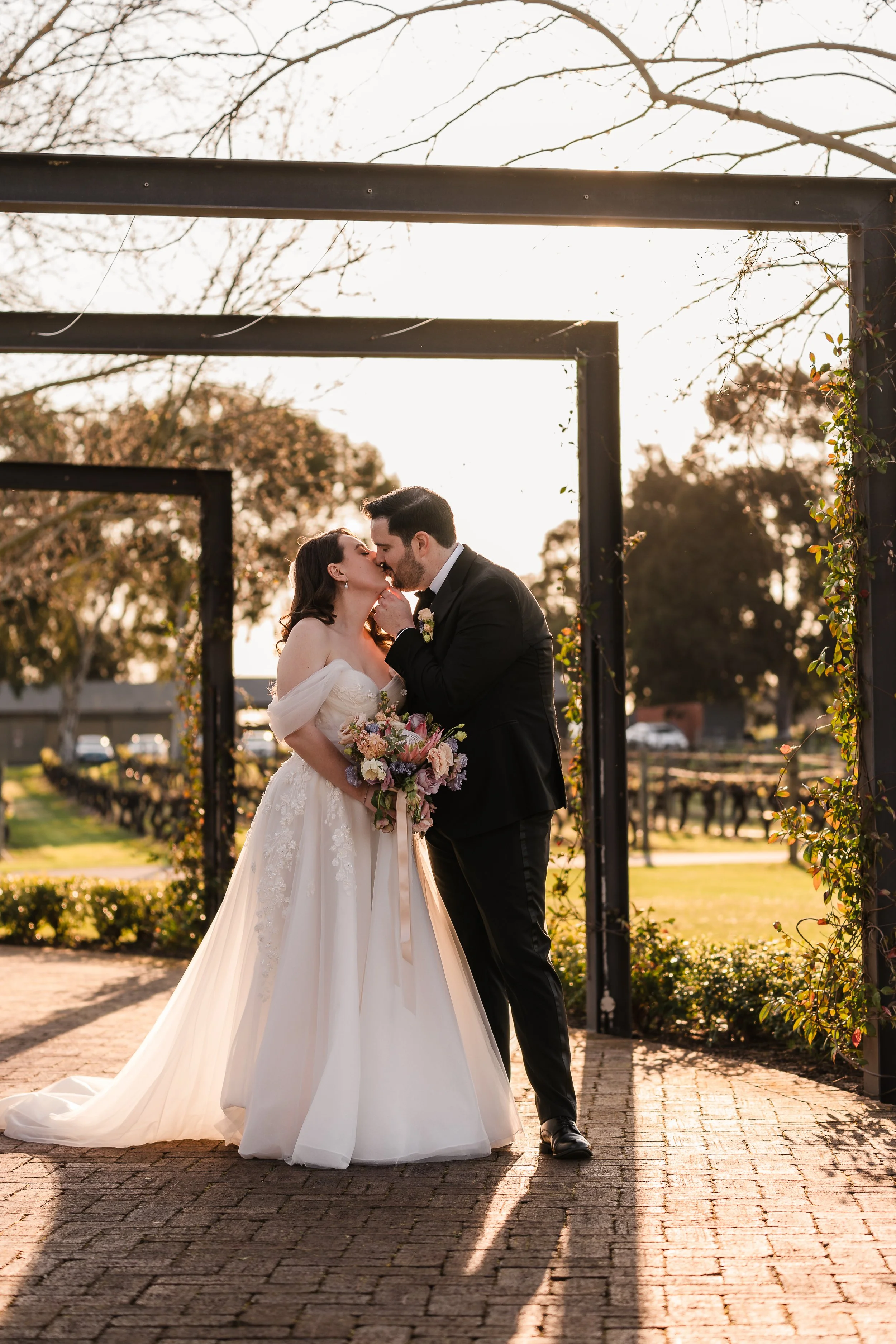 Bride and groom at Sandalford Estate, Swan Valley