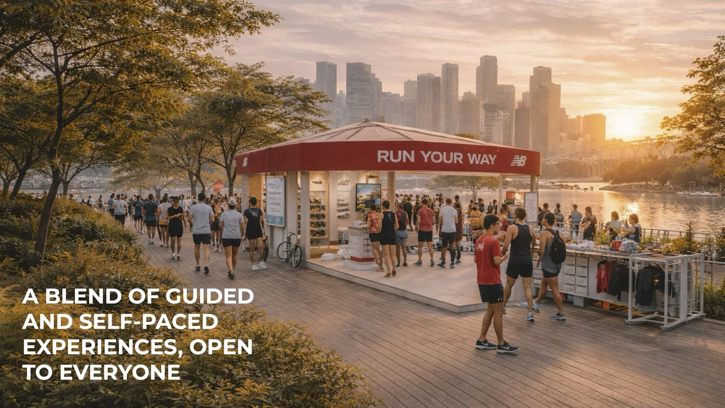 The activation blends guided and self-paced experiences, allowing runners to participate in ways that suit their schedules, abilities, and goals. This balance ensures inclusivity while maintaining a sense of structure and momentum throughout the week