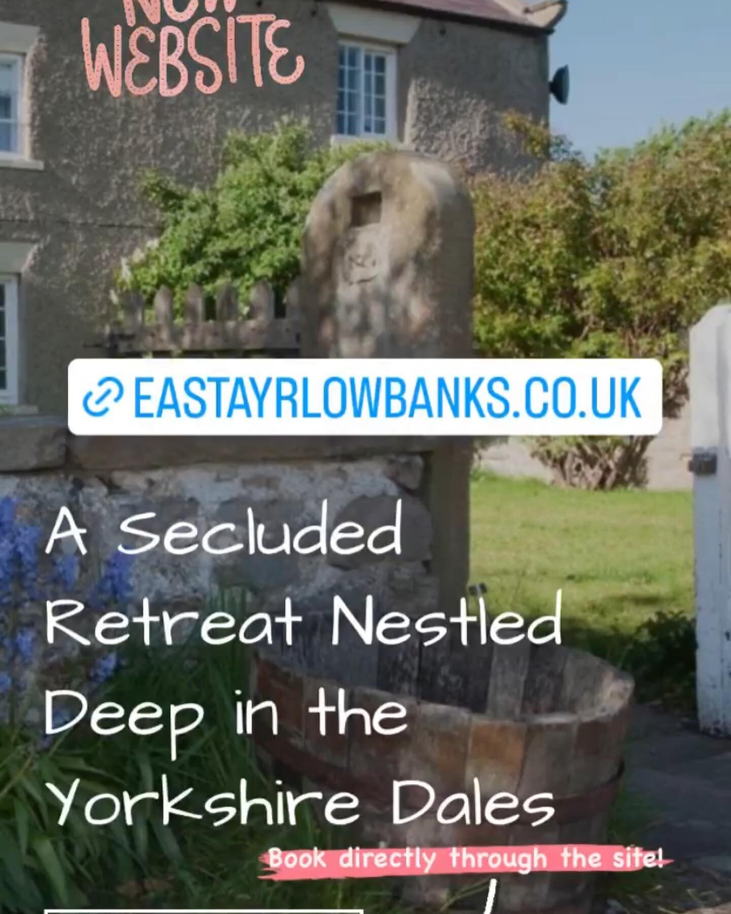 All-new website! www.eastayrlowbanks.co.uk now taking bookings directly through our site, with availability from September onwards! 🙌 #clicktobook #staycation #yorkshireholidaycottage #yorkshiredales #eastayrlowbanks🌳