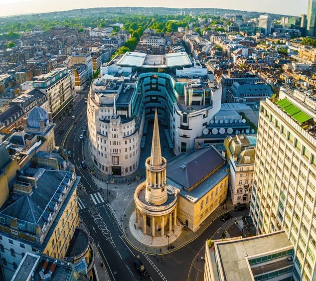 BBC Broadcasting House aerial view