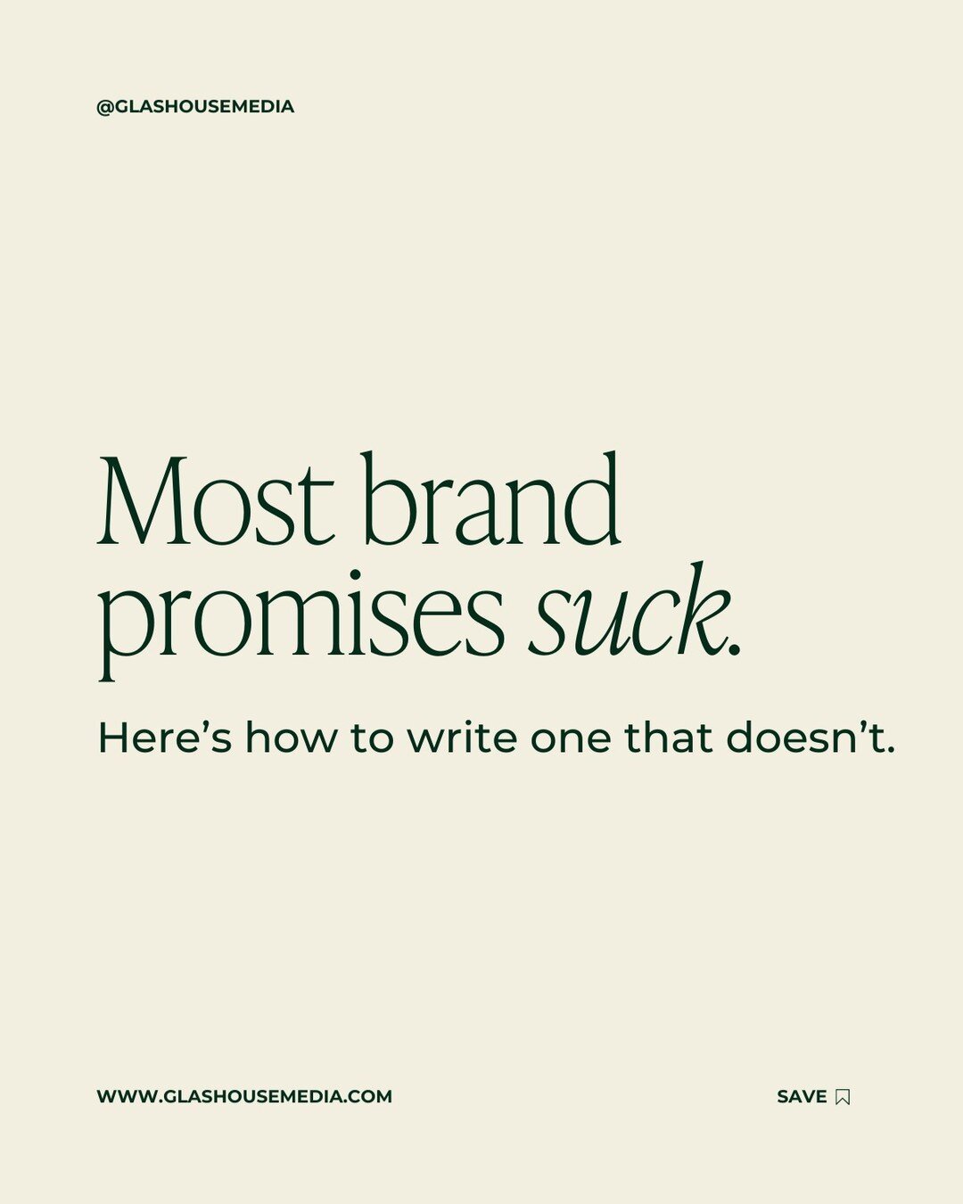 If your brand promise says the same sh*t as:

&bull; Contract lawyers
&bull; Insurance company
&bull; Financial advisors
&bull; Bookkeeping firms

...then it's probably NOT ENOUGH to resonate with YOUR specific audience. 🤷🏻

Cut through the noise w