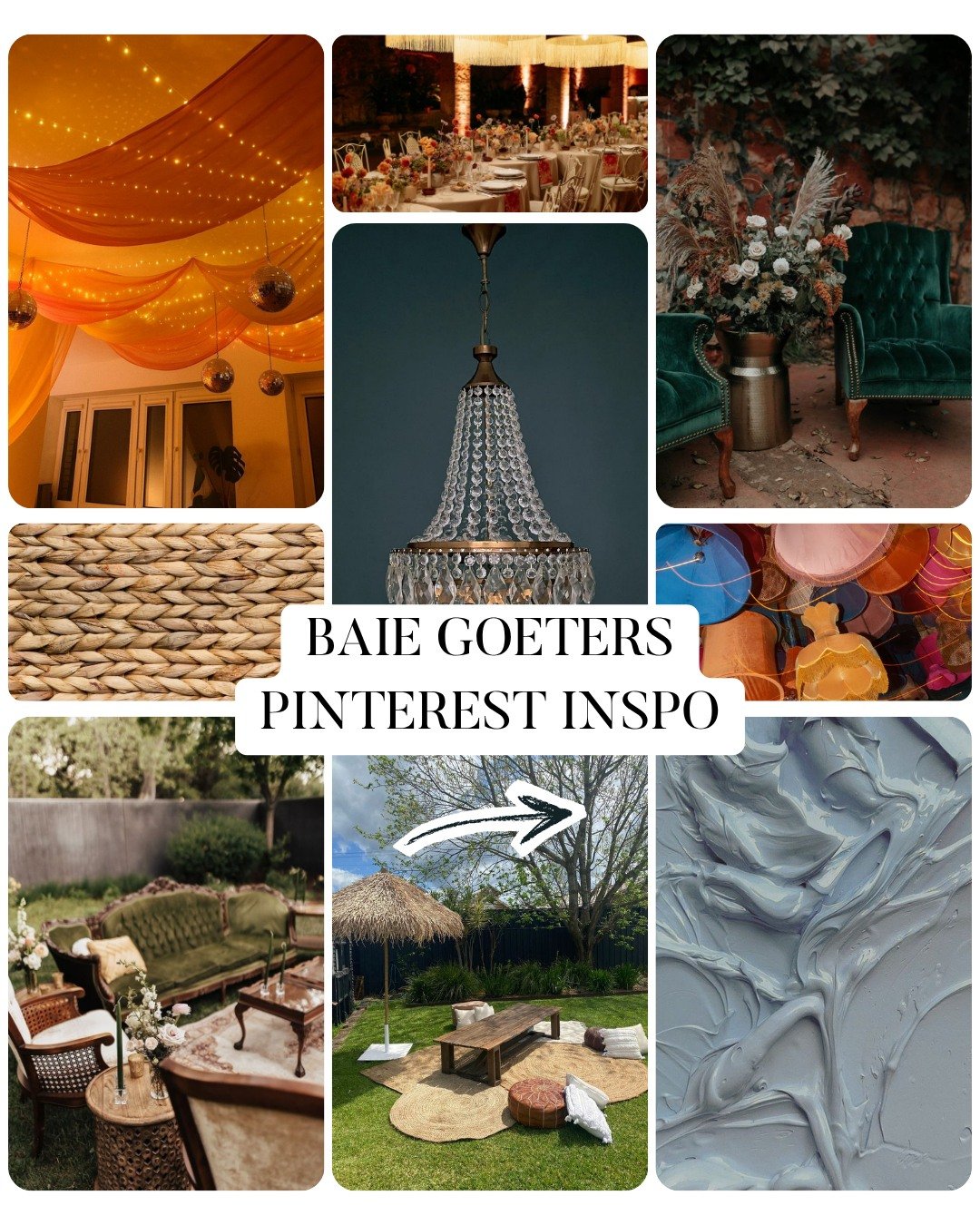 Everything your mood board has been collecting, we actually have it 🤍

Olive armchairs, powder blue couches, jute rugs and fringe lampshades - all available to hire for your wedding, event or shoot. 

This is the kind of d&eacute;cor that photograph