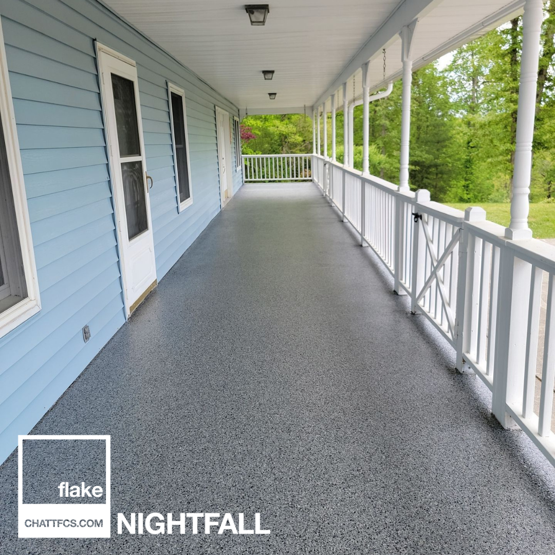Nightfall Floortex All About Nightfall | Polyaspartic Flake Coating — Chattanooga Floor Care