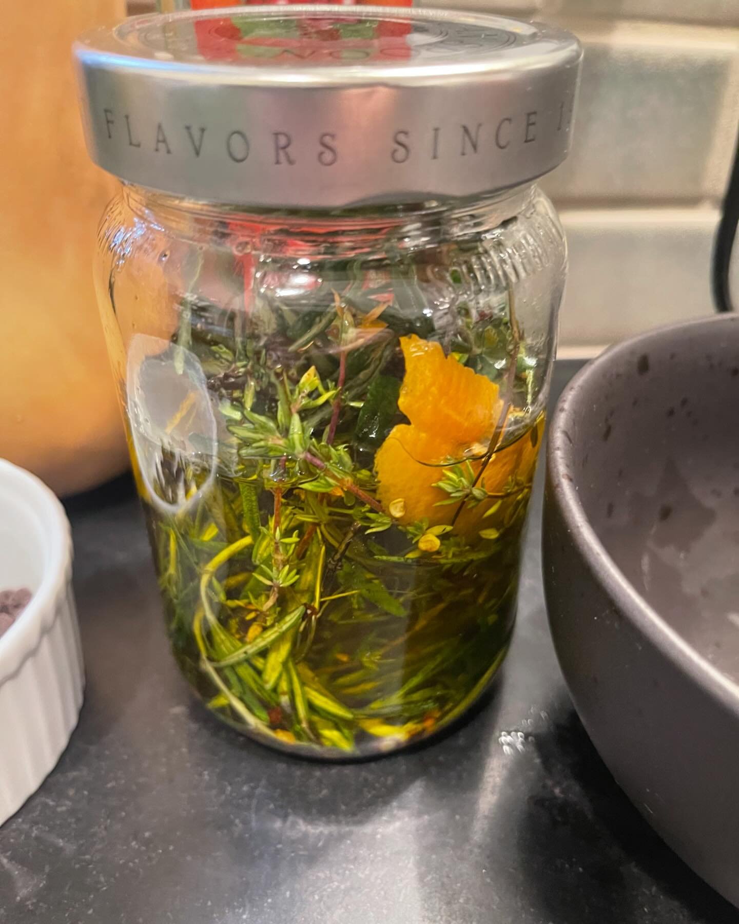 Make your own herbaceous olive oil. Combine herbs, orange peel, and other fortified flavors with olive oil for endless possibilities. Dressings, dips and marinades are all options. 

#health #healthy #healthandwellnesscoach #healthcoach #Wellnesscoac