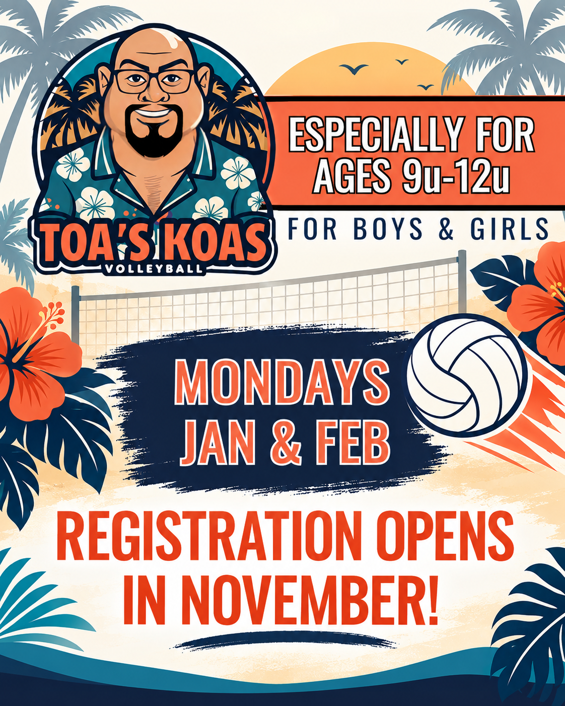 Toa's Koas for ages 9u-12u Jan-Feb 2027