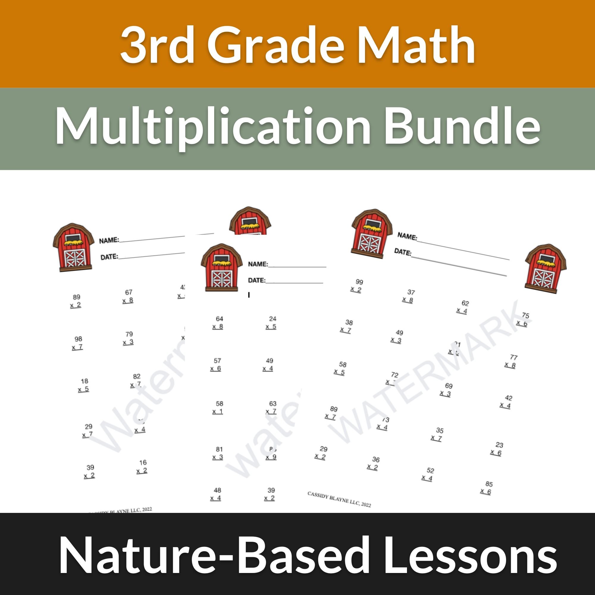3rd Grade Multiplication Homework Bundle