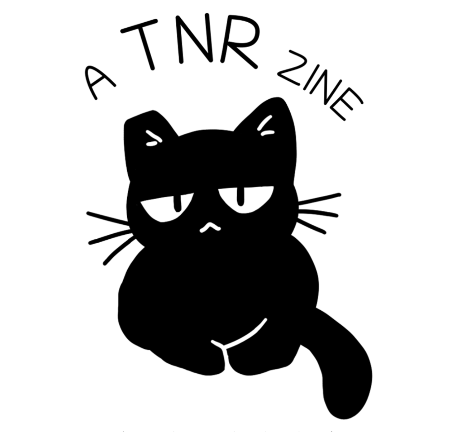 TNR Zine cover with illustrated black cat