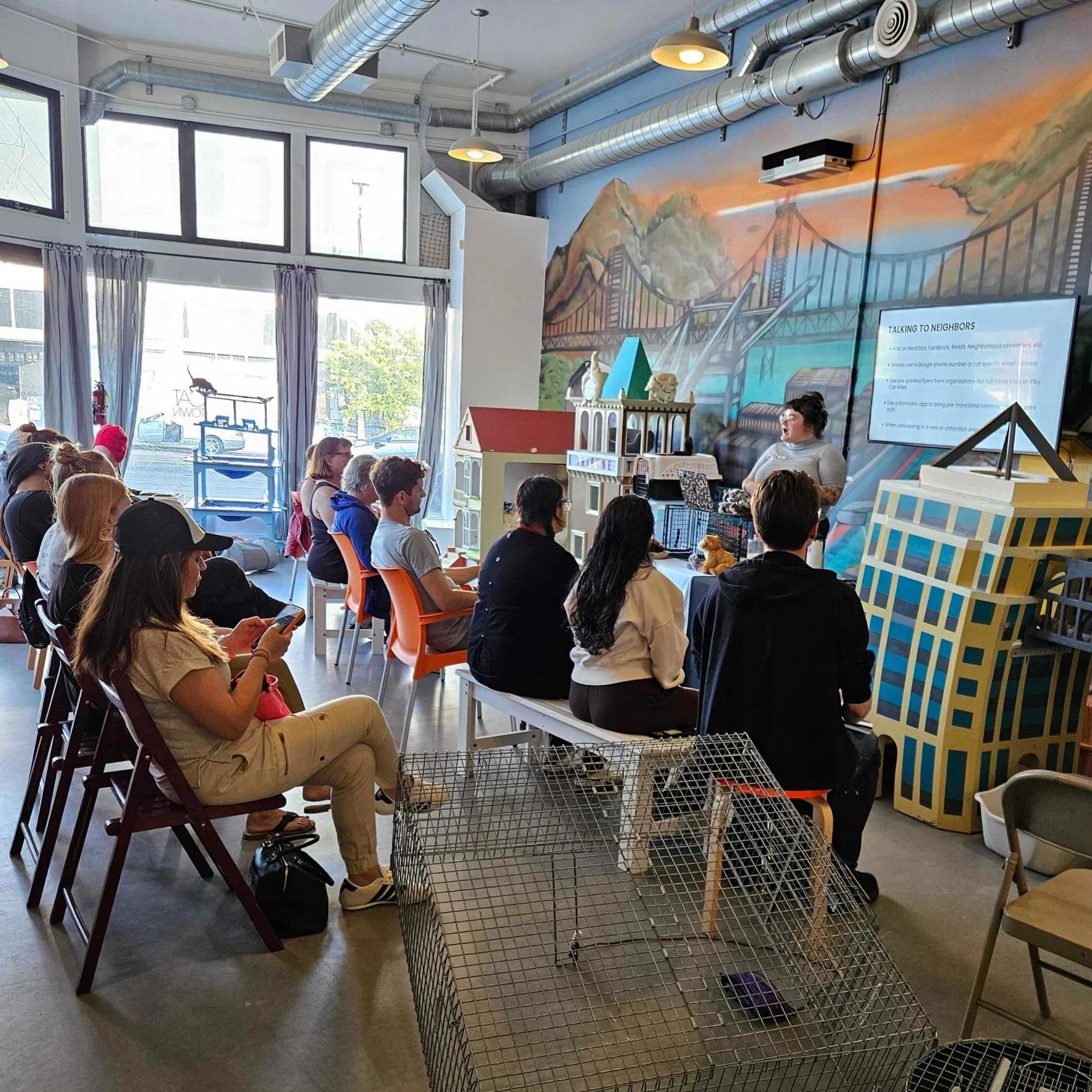 Our Beyond Basic Trapping workshop this week at @cattownoak was a fast-paced class giving folks more tips and tools to help their neighborhood cats. We focused on a particularly hot topic right now: kittens and mom cats. With kitten season in full sw