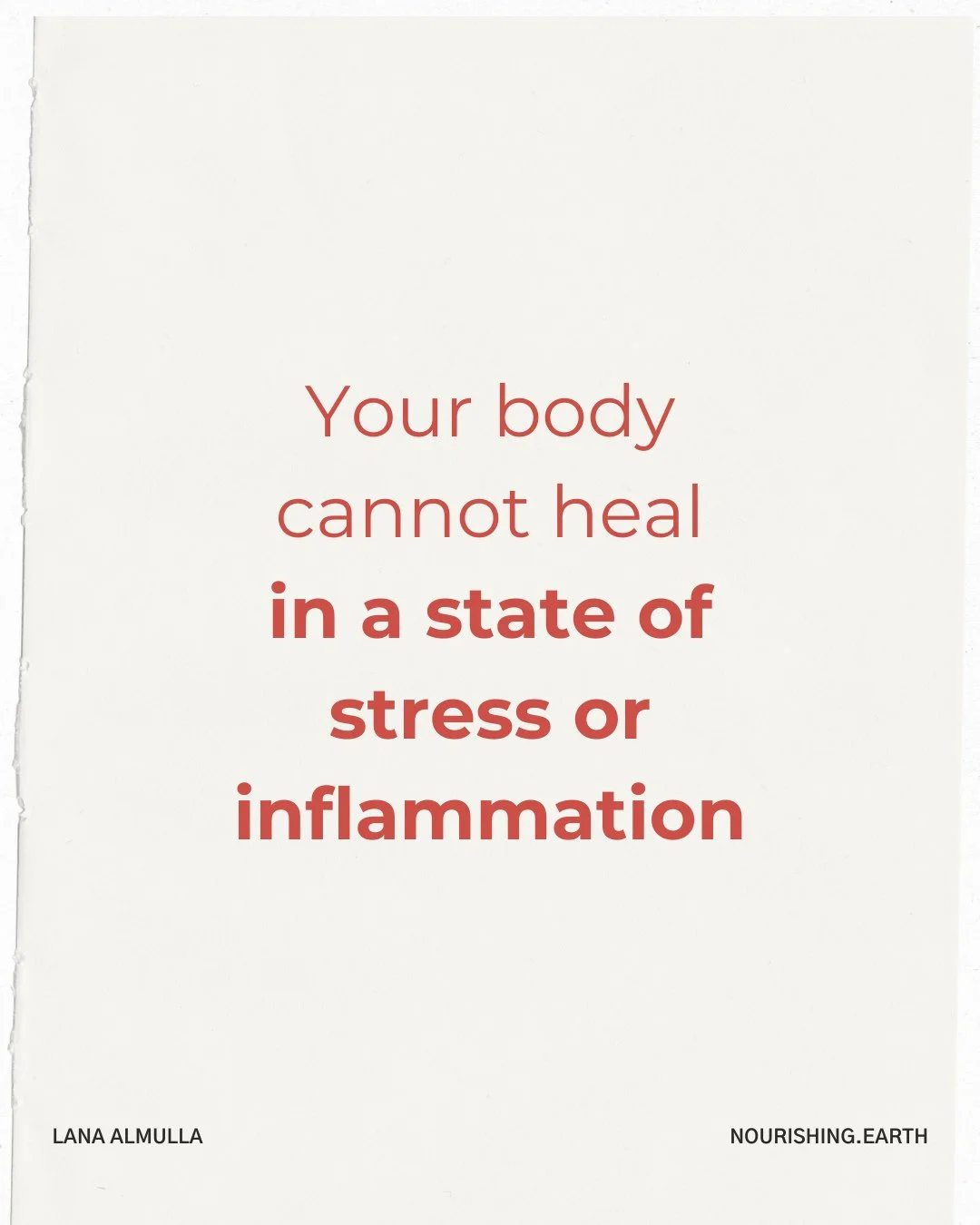 The body cannot heal when it&rsquo;s stuck in a state of stress or inflammation.⁠
⁠
When the nervous system is dysregulated or the body is inflamed, your physiology shifts into survival mode.⁠
⁠
In this state, the body down-regulates:⁠
⁠
&bull; diges