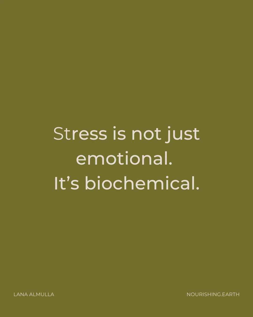 When the brain perceives stress, it activates hormonal pathways designed to keep you alive. Cortisol and adrenaline rise, blood sugar is mobilised, and energy is redirected toward immediate survival.⁠
⁠
This chemistry is useful in the short term.⁠
⁠

