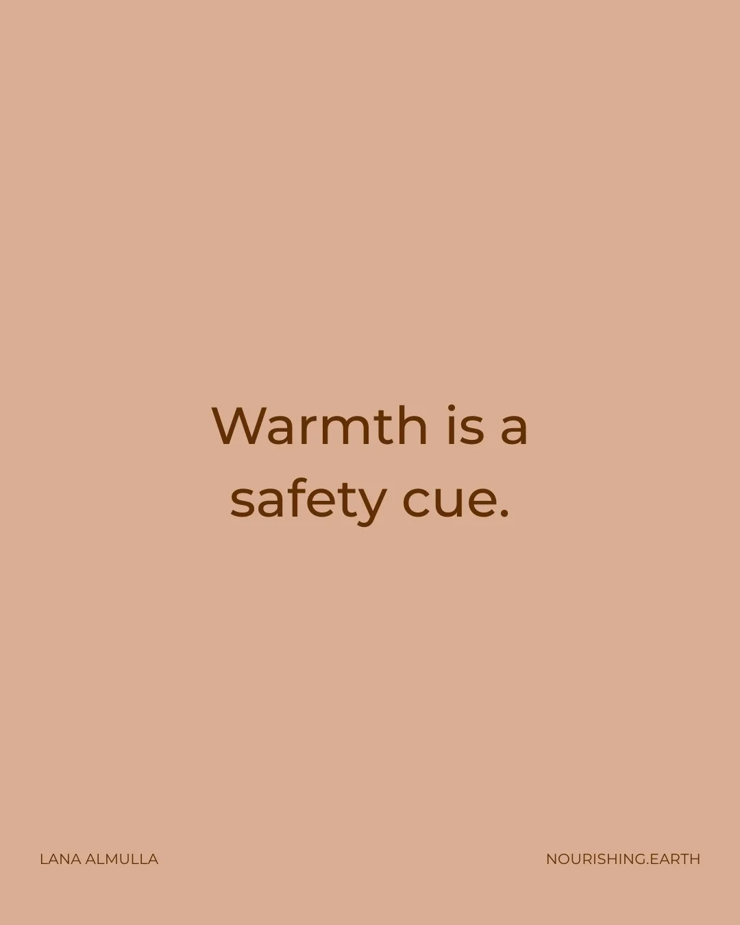 From a physiological perspective, warmth signals that the environment is stable and non-threatening. ⁠
⁠
When the body senses warmth, parasympathetic activity increases &mdash; supporting digestion, circulation, and repair.⁠
⁠
Cold exposure, by contr