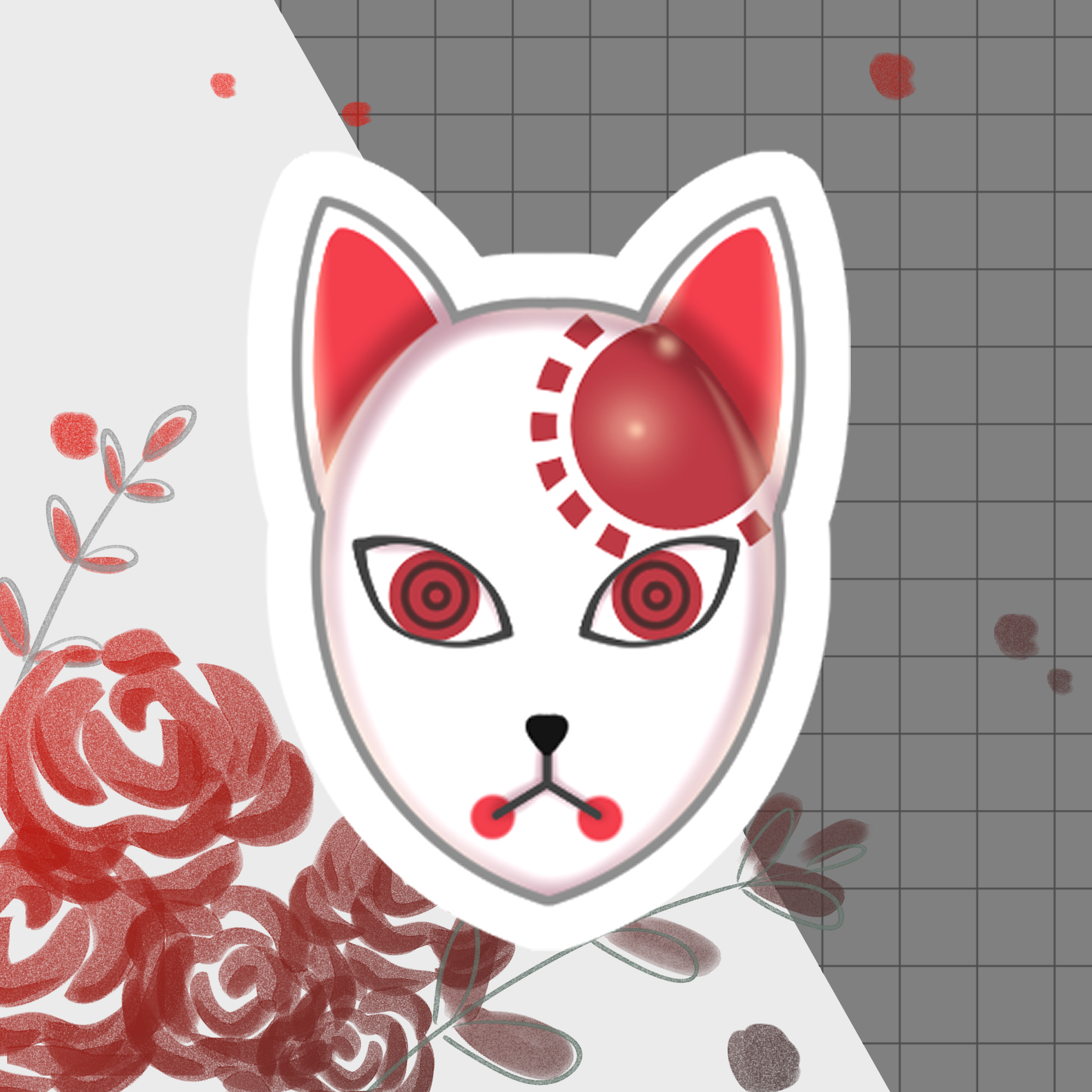 Tanjiro's Warding Mask Sticker.png