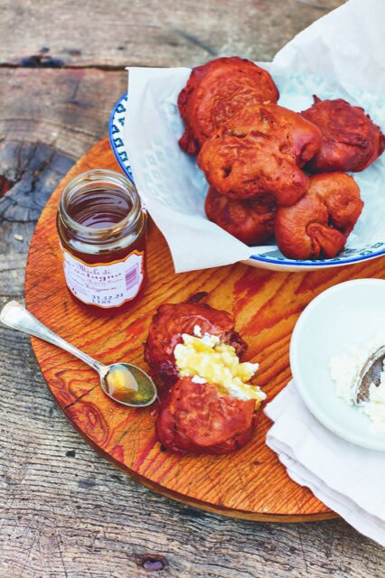 At the Table of La Fortezza: Giovanna’s Chestnut Flour Fritters with Ricotta and Chestnut Honey