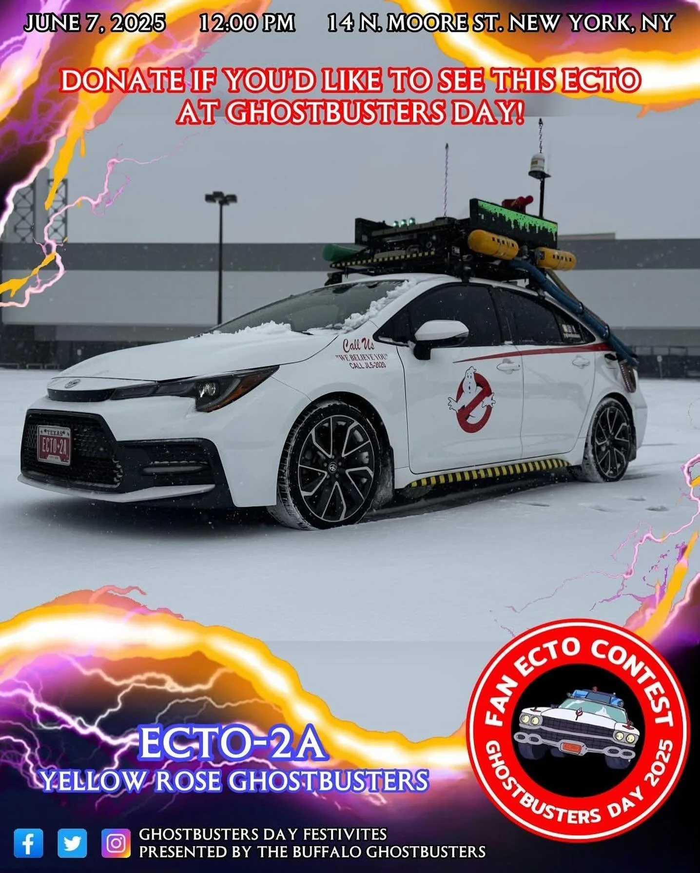 Help Yellow Rose win and the funds go to a good cause!
https://buffaloghostbusters.betterworld.org/campaigns/parking-spot/p/yellow-rose-ghostbusters