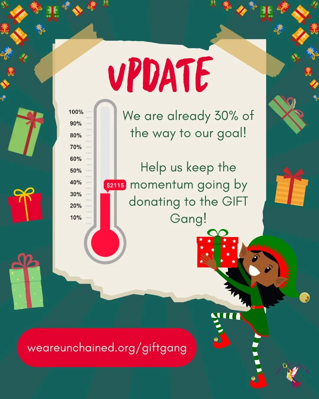 If you're looking for a way to support your community, consider donating to the GIFT Gang to help us give presents to children with incarcerated family this holiday season! We're already a third of the way to our goal of $7,000. Can we count on you t