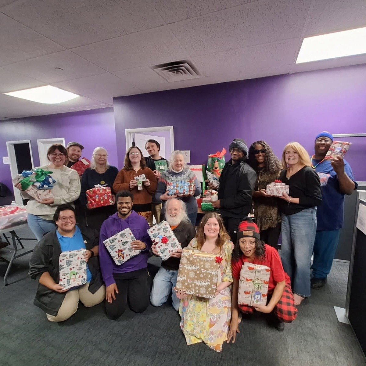 Our annual GIFT Gang wrapping party was a blast! We wrapped gifts for 60 local kids, which still make up only a fraction of the gifts we're delivering thanks to YOU! We appreciate everyone who donated and participated in wrapping, sharing, picking ou