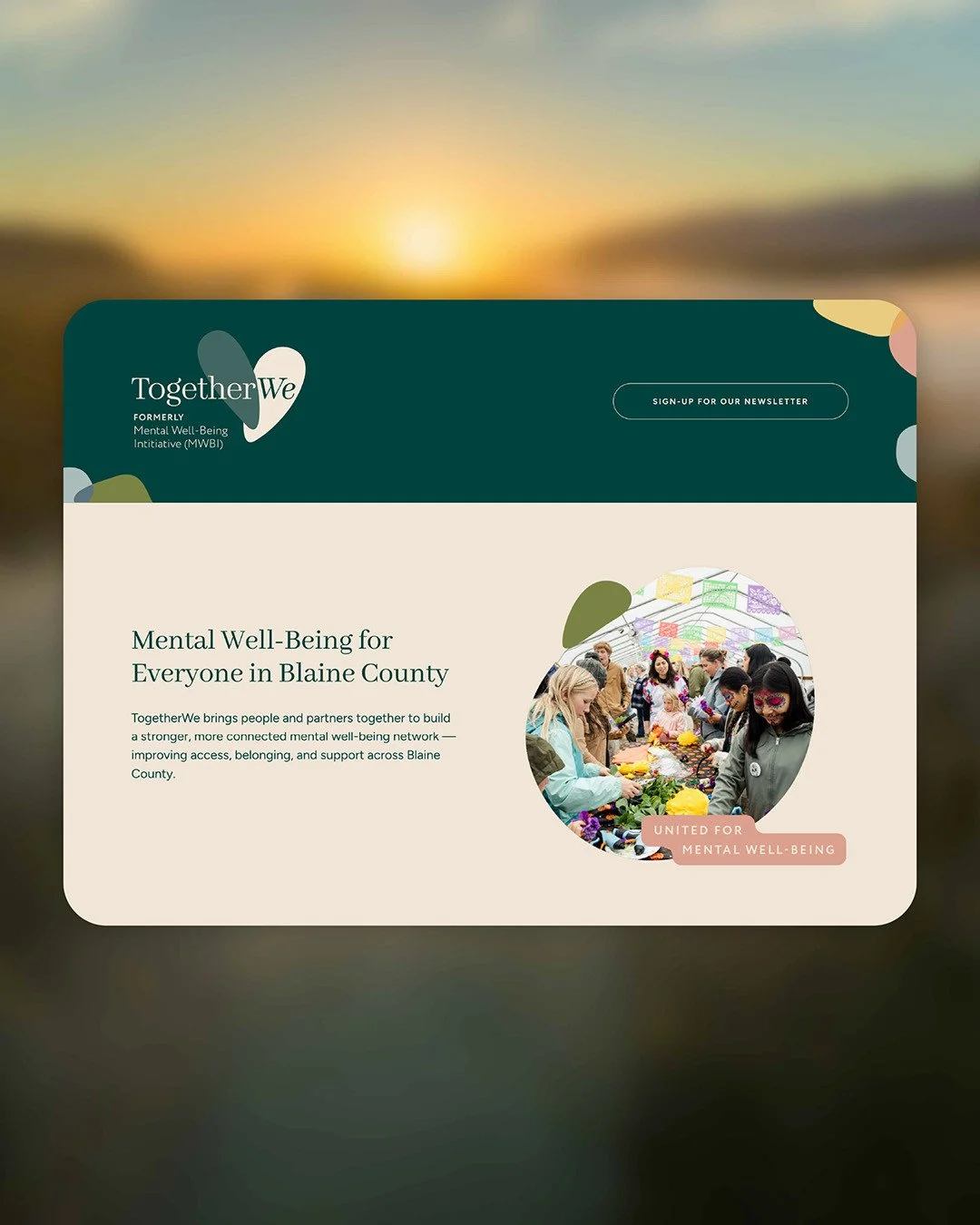 As TogetherWe&rsquo;s broader platform continues to grow, we developed a digital splash page to establish an early presence, highlight partner organizations, and invite the community in. With cohesive digital tools, the organization can show up consi