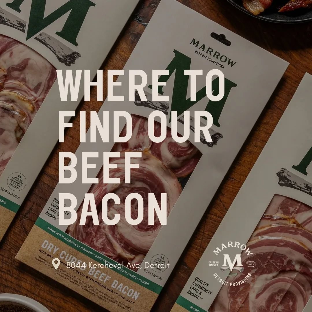 Looking for our chef crafted beef bacon?! Slide to see the first set of grocery stores with products on the shelf. 

Tag 3 friends who would love locally sourced hickory smoked beef belly for a chance to win dinner for 2 at Marrow! We&rsquo;ll announ