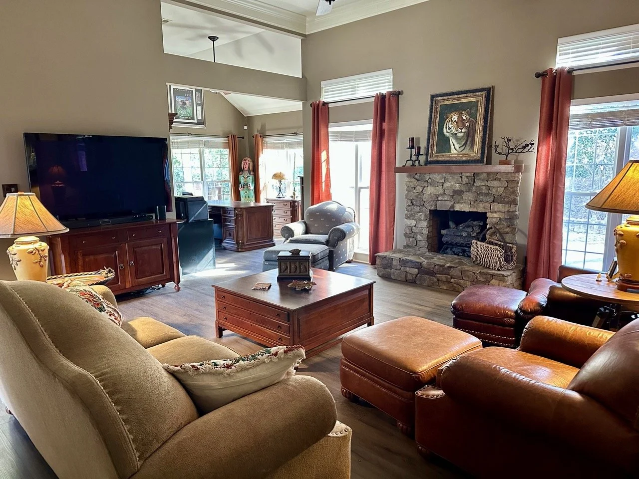 Click the arrows to browse Bob Timberlake pieces, leather, solid wood, and other classic furnishings.